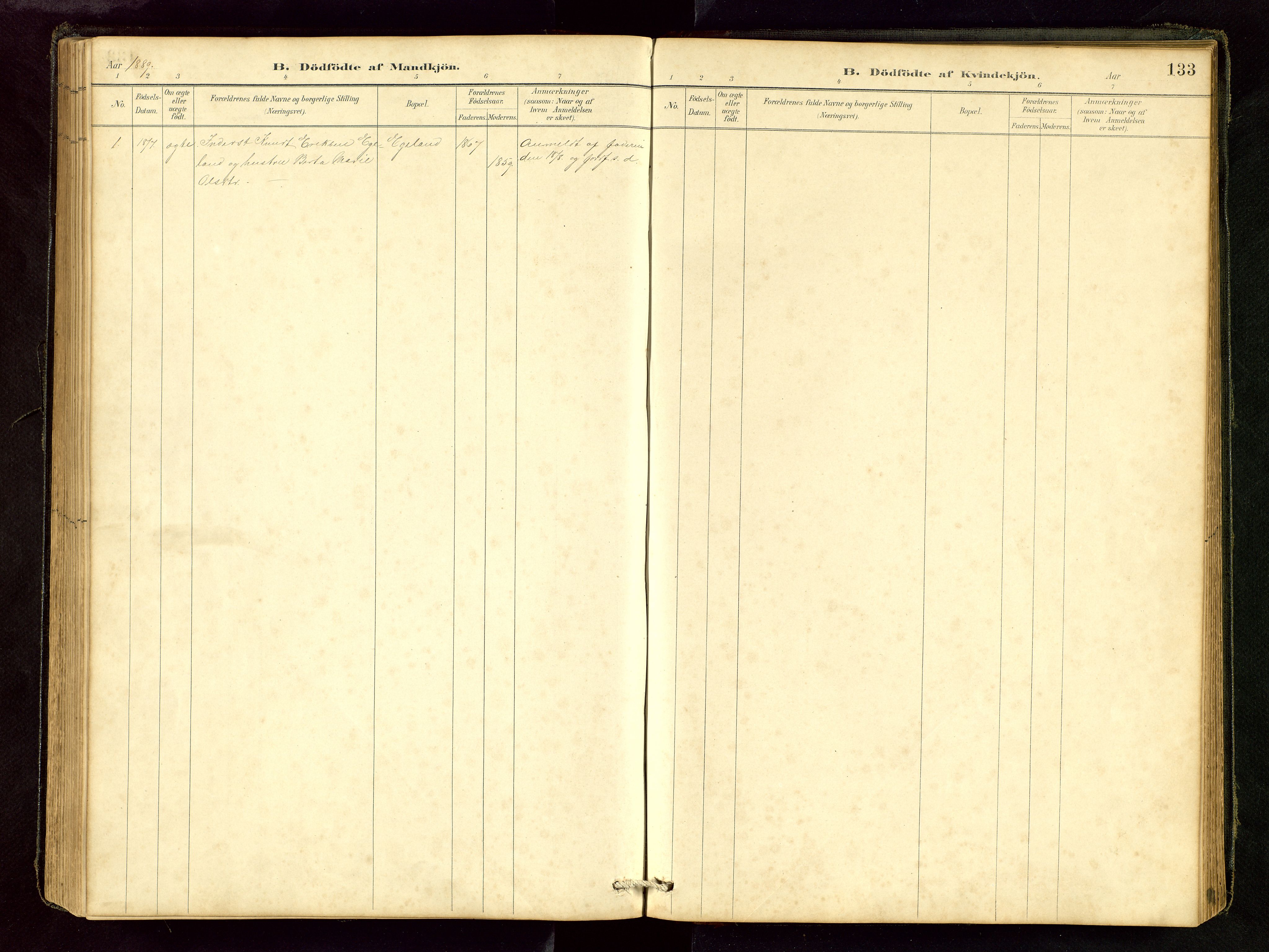 Vikedal sokneprestkontor, SAST/A-101840/01/V: Parish register (copy) no. B 6, 1889-1956, p. 133