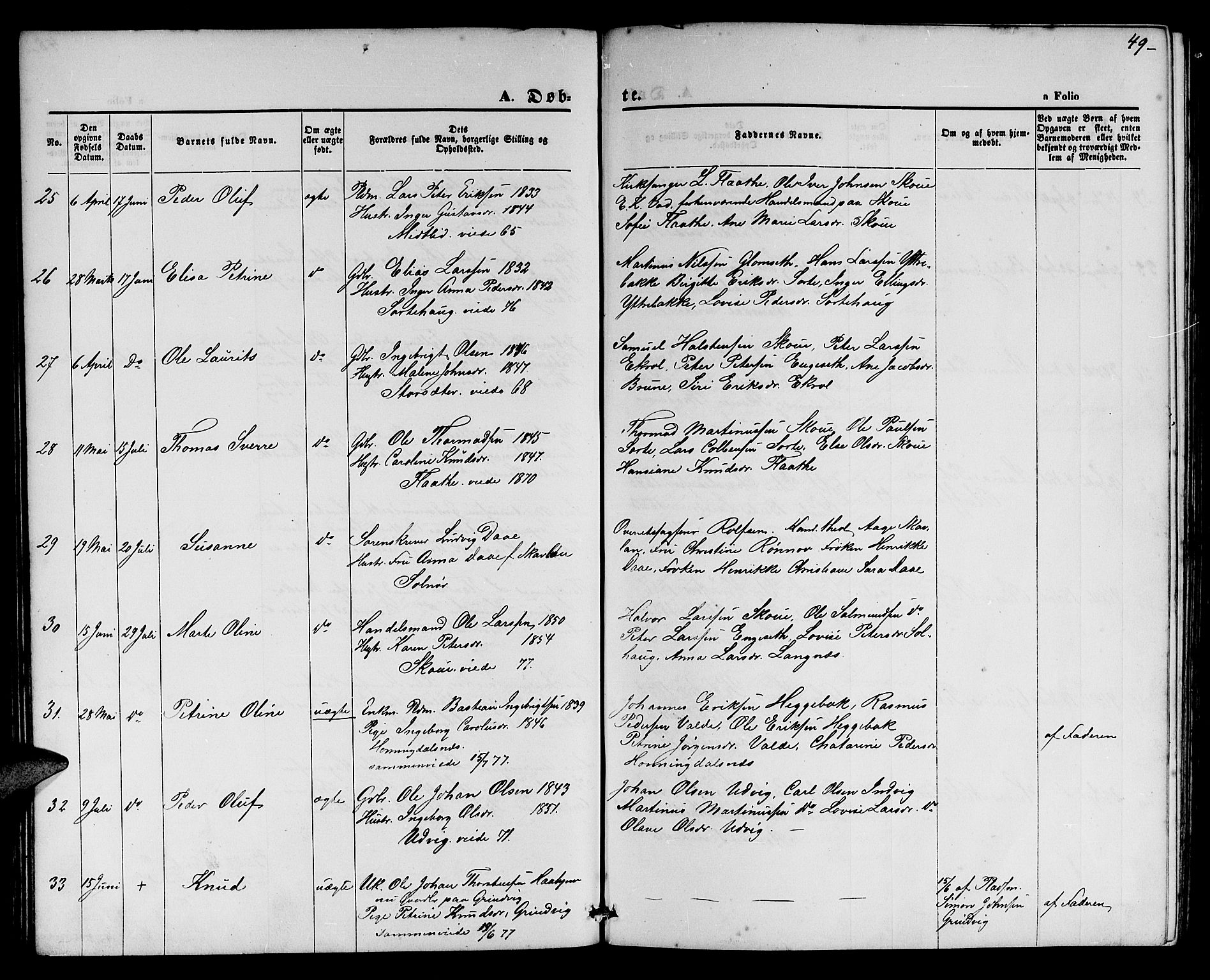 Ministerialprotokoller, klokkerbøker og fødselsregistre - Møre og Romsdal, AV/SAT-A-1454/524/L0364: Parish register (copy) no. 524C05, 1865-1879, p. 49