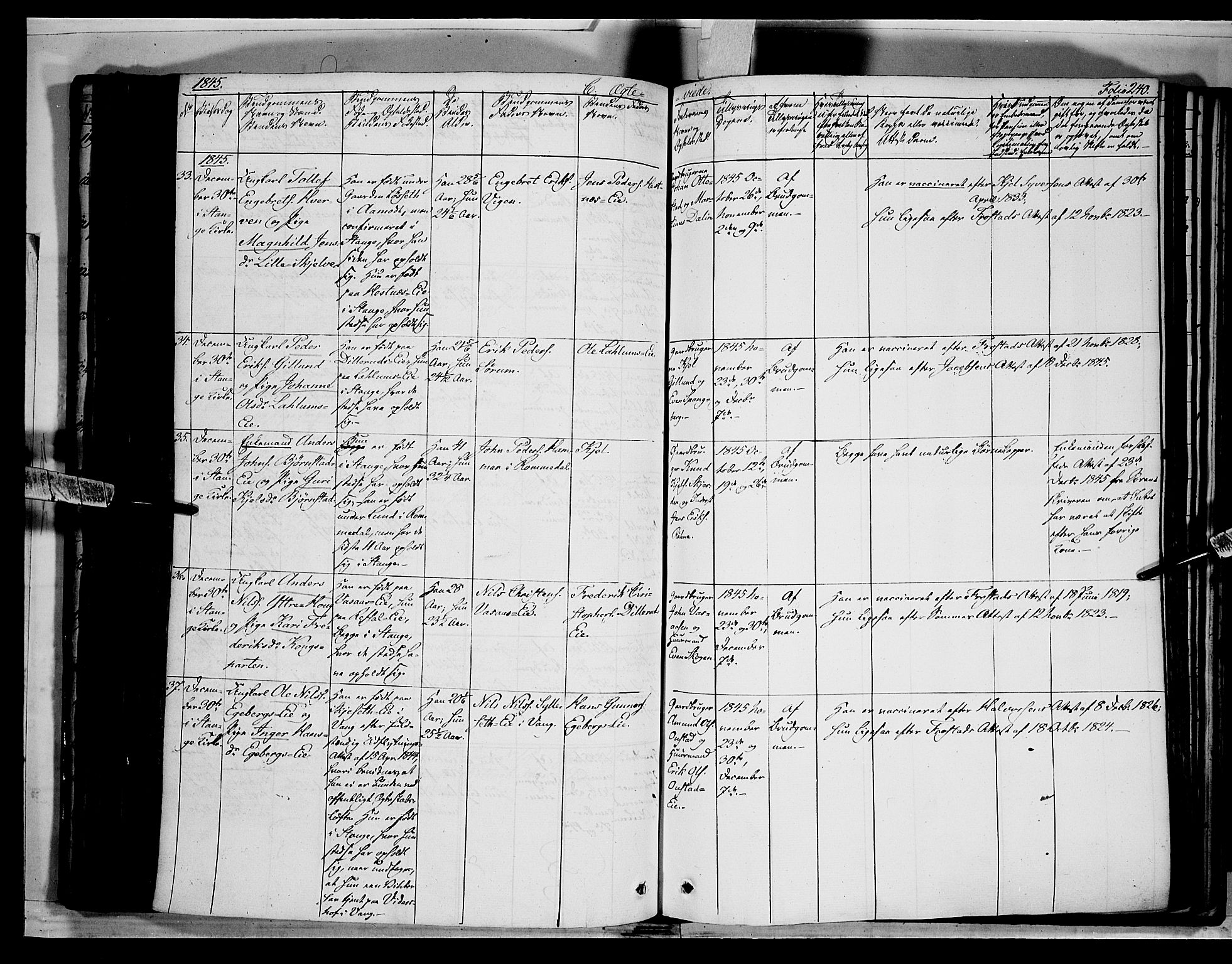 Stange prestekontor, AV/SAH-PREST-002/K/L0010: Parish register (official) no. 10, 1835-1845, p. 240