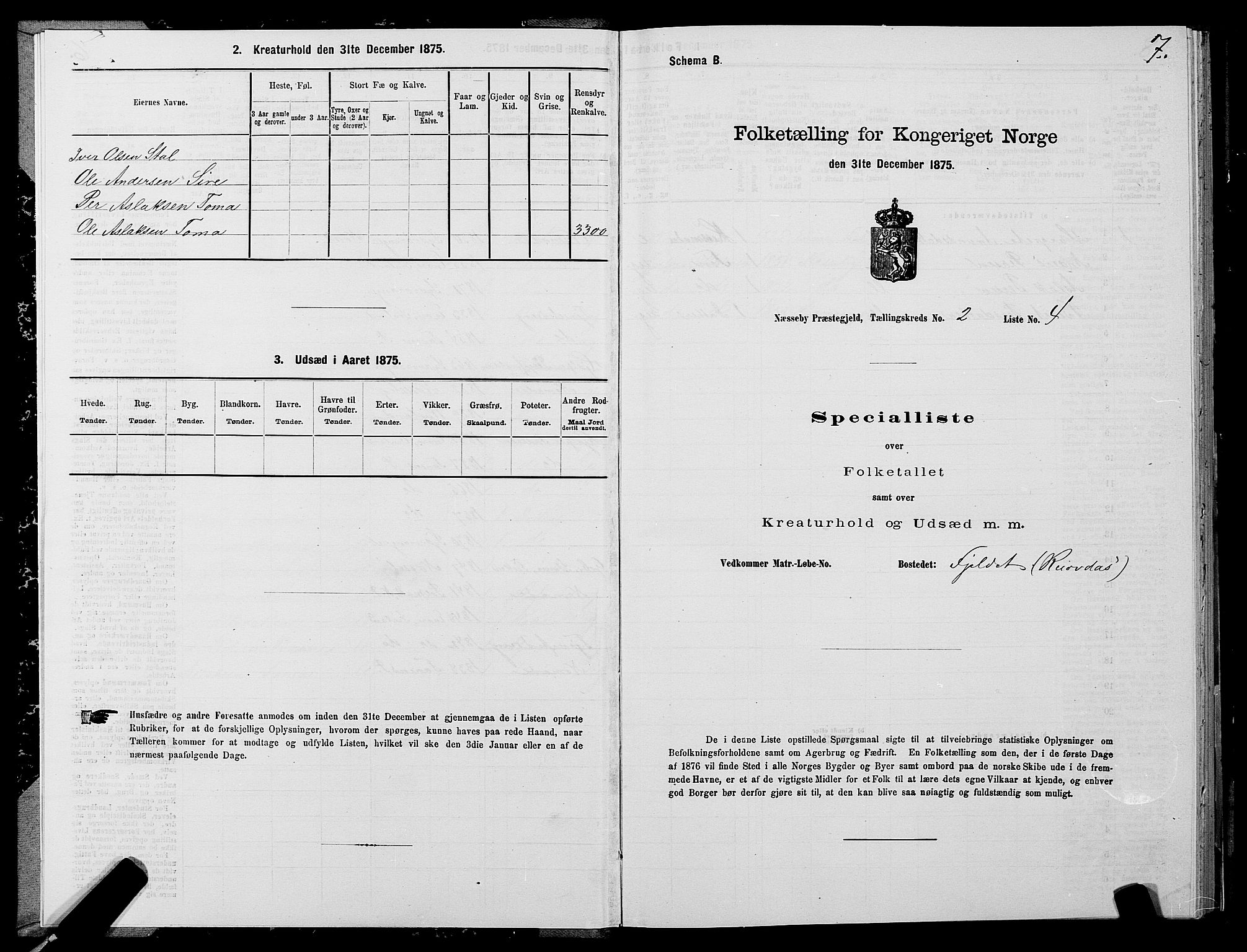 SATØ, 1875 census for 2027P Nesseby, 1875, p. 2007