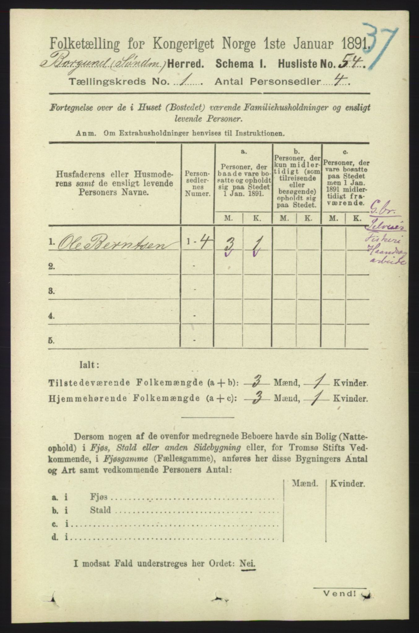 RA, 1891 census for 1531 Borgund, 1891, p. 114