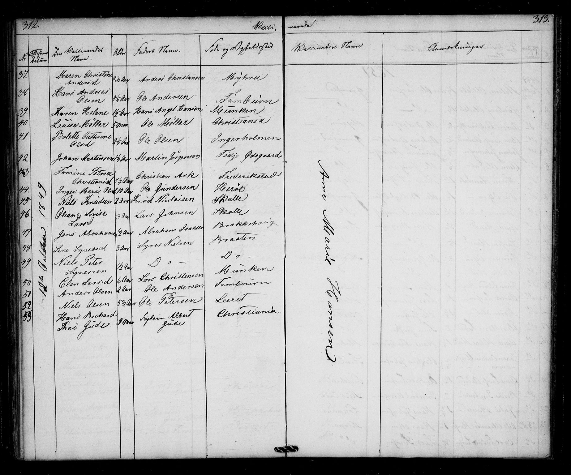 Borge prestekontor Kirkebøker, AV/SAO-A-10903/F/Fb/L0001: Parish register (official) no. II 1, 1836-1852, p. 312-313