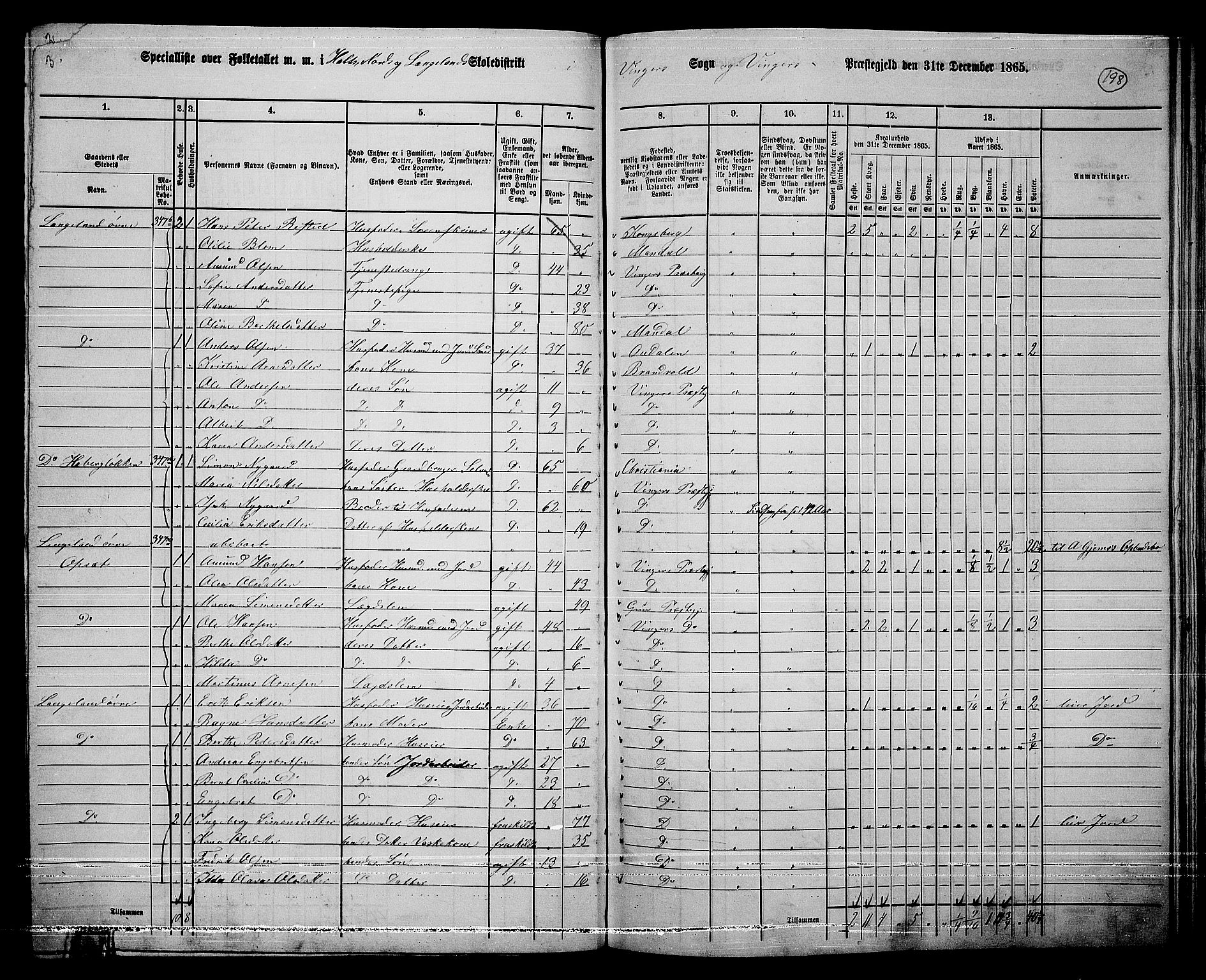 RA, 1865 census for Vinger/Vinger og Austmarka, 1865, p. 180