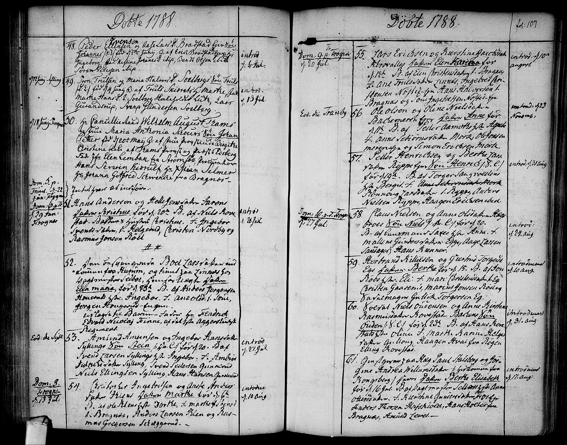 Lier kirkebøker, SAKO/A-230/F/Fa/L0006: Parish register (official) no. I 6, 1777-1794, p. 107