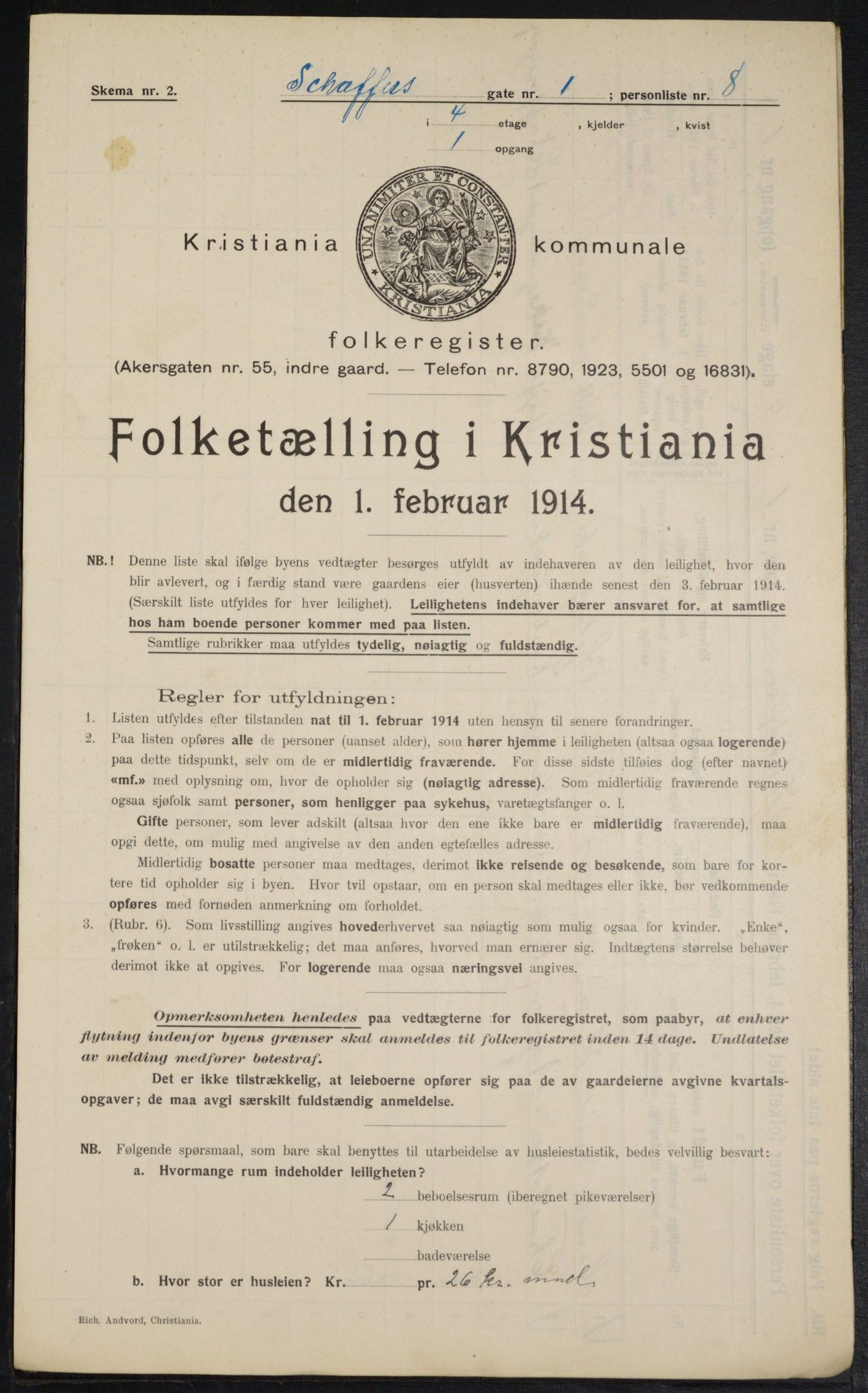 OBA, Municipal Census 1914 for Kristiania, 1914, p. 92791