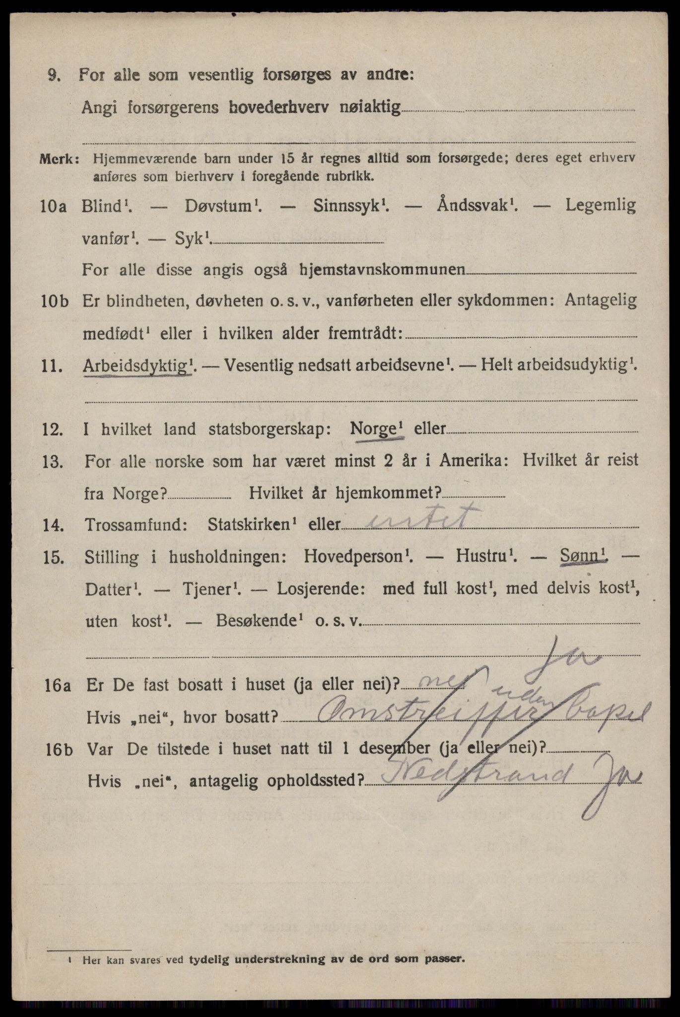 SAST, 1920 census for Vikedal, 1920, p. 4788