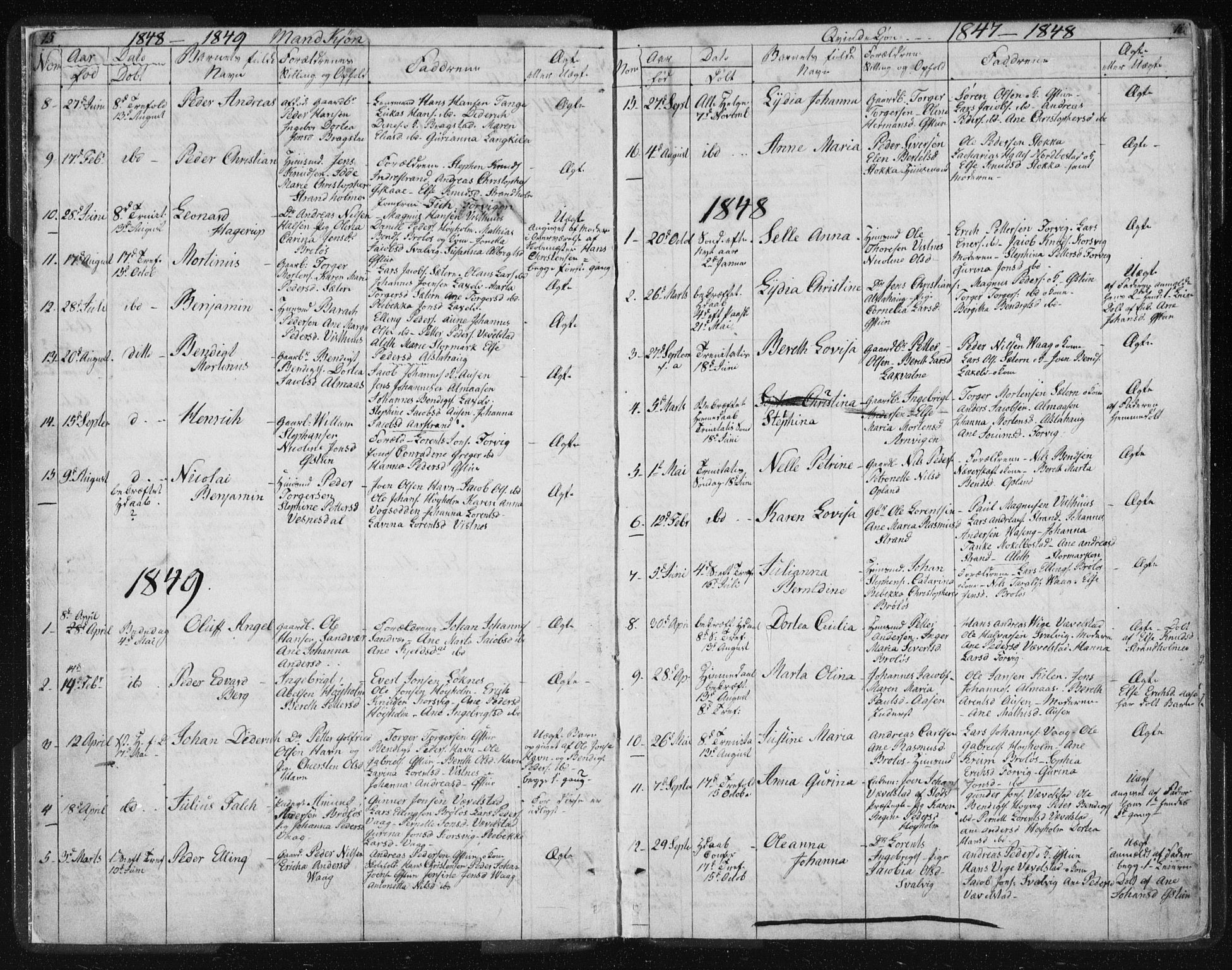 Ministerialprotokoller, klokkerbøker og fødselsregistre - Nordland, SAT/A-1459/819/L0275: Parish register (copy) no. 819C01, 1841-1868, p. 15-16