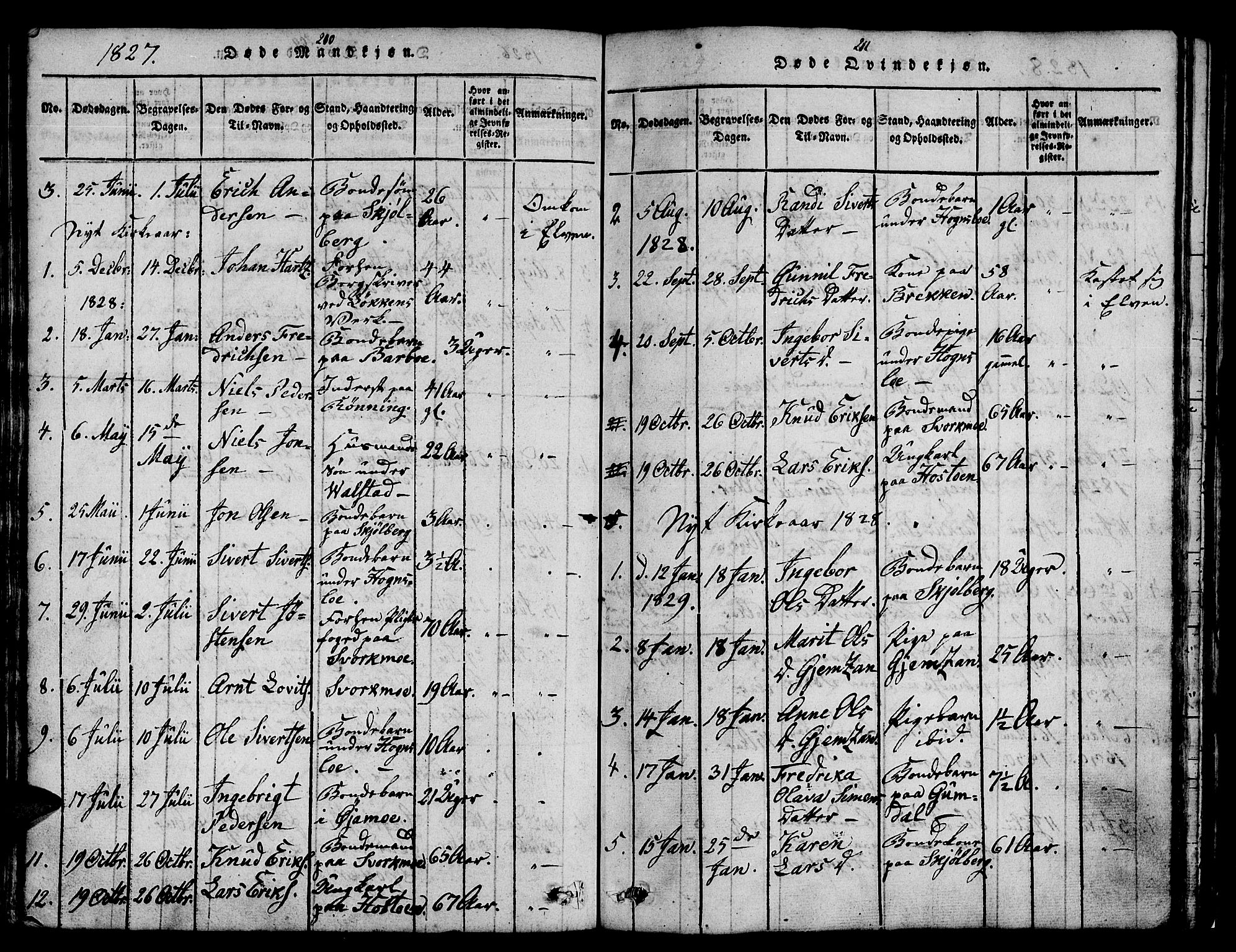 Ministerialprotokoller, klokkerbøker og fødselsregistre - Sør-Trøndelag, SAT/A-1456/671/L0842: Parish register (copy) no. 671C01, 1816-1867, p. 210-211