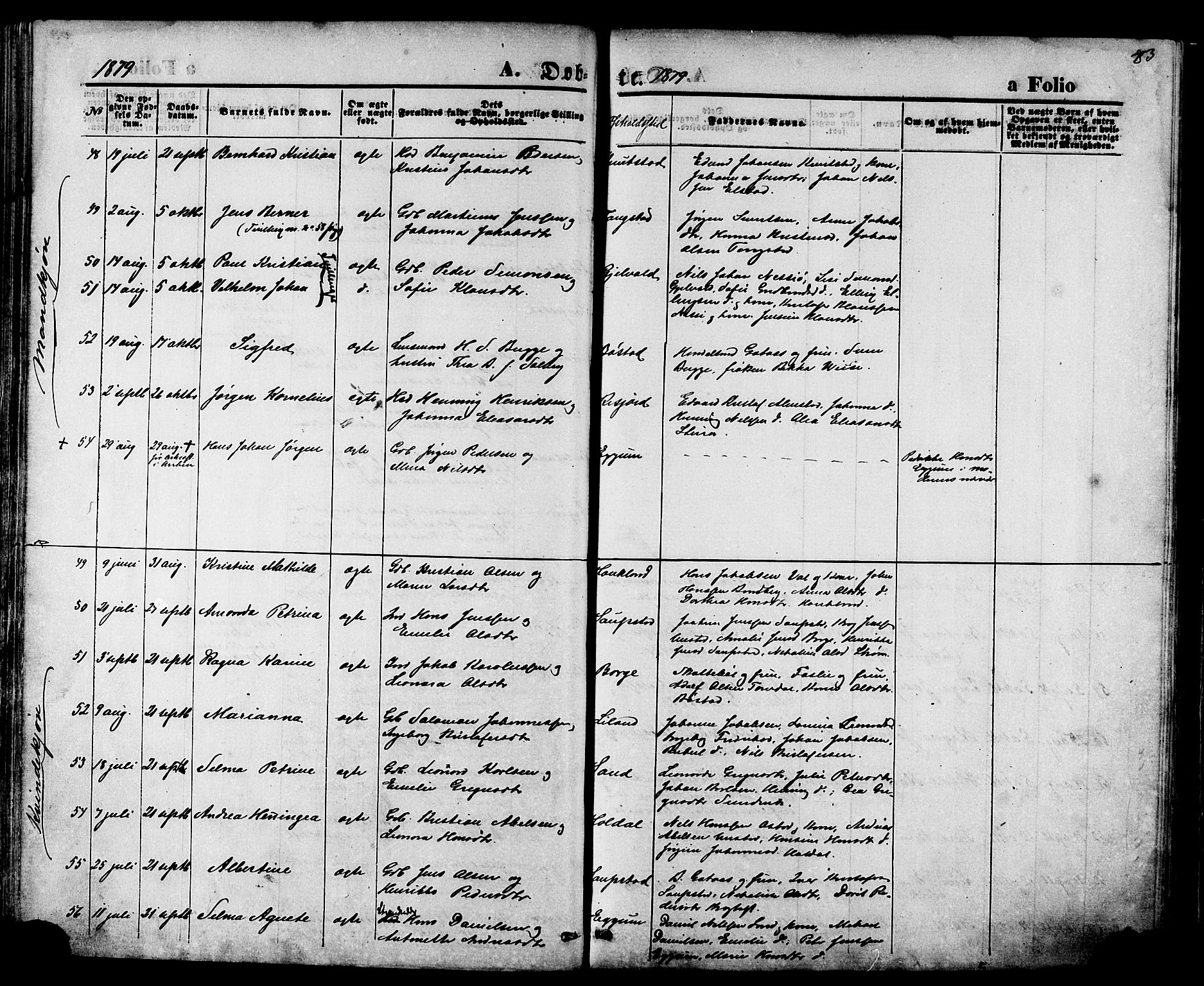 Ministerialprotokoller, klokkerbøker og fødselsregistre - Nordland, AV/SAT-A-1459/880/L1132: Parish register (official) no. 880A06, 1869-1887, p. 83