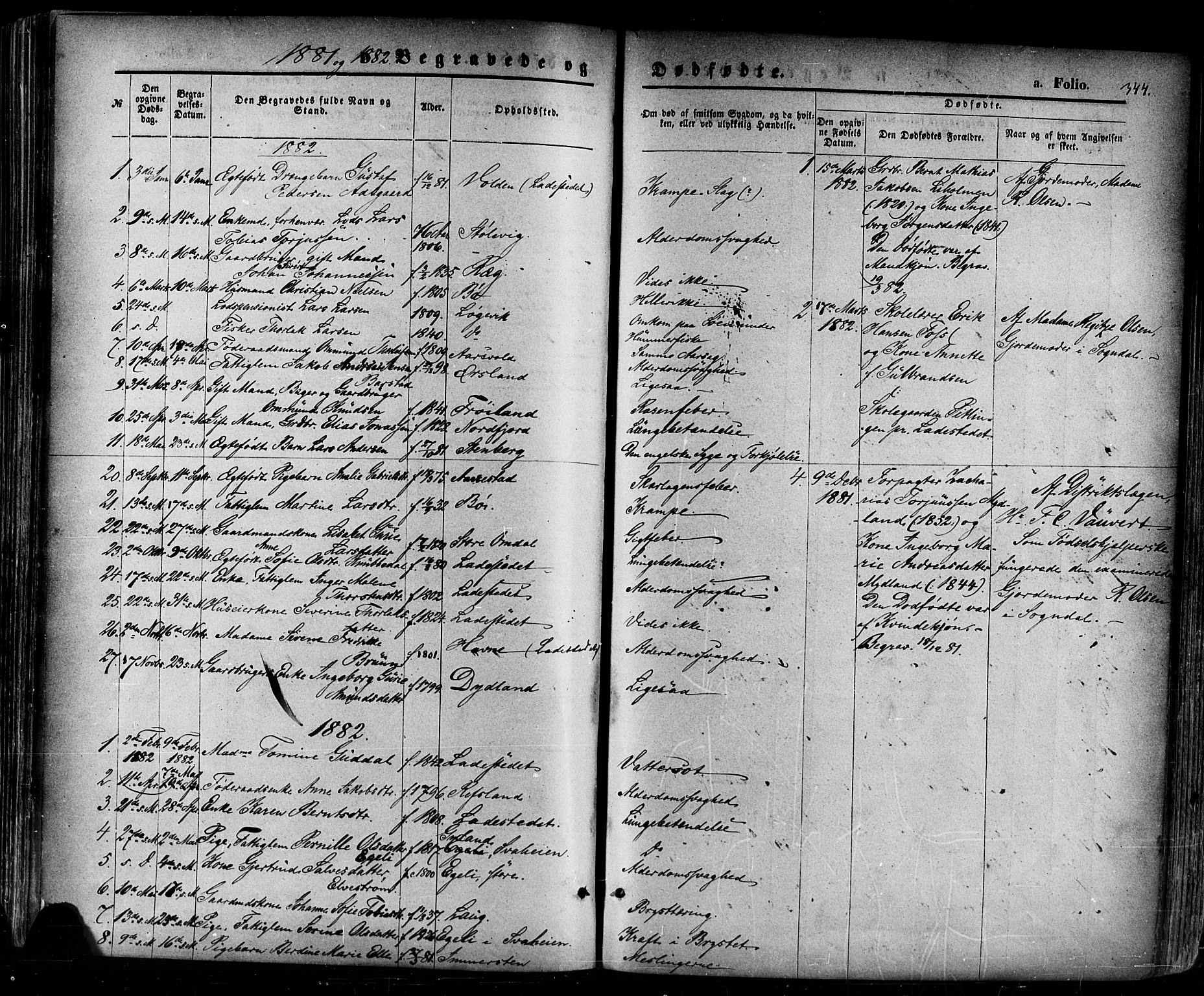 Sokndal sokneprestkontor, AV/SAST-A-101808: Parish register (official) no. A 10, 1874-1886, p. 344