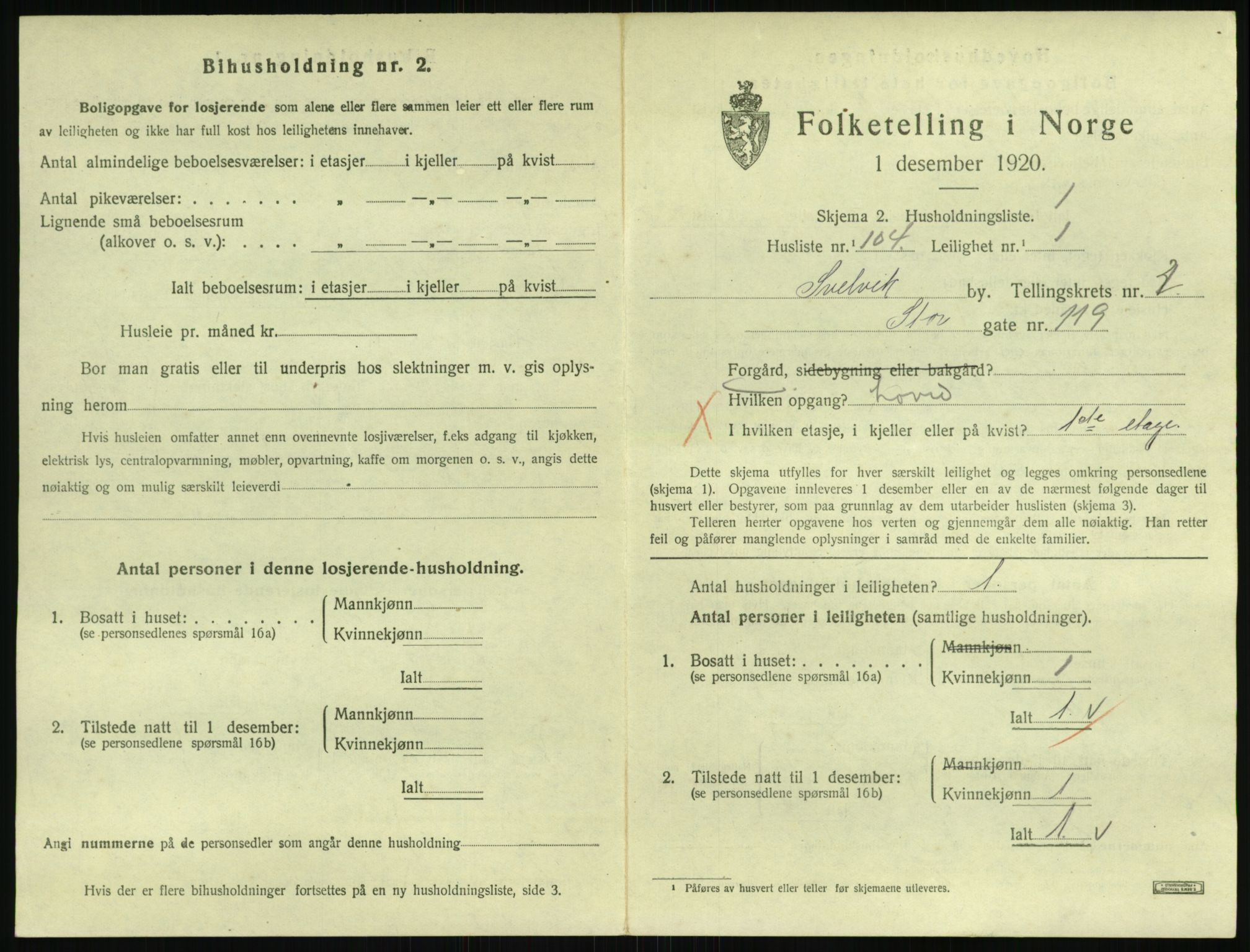 SAKO, 1920 census for Svelvik, 1920, p. 1137