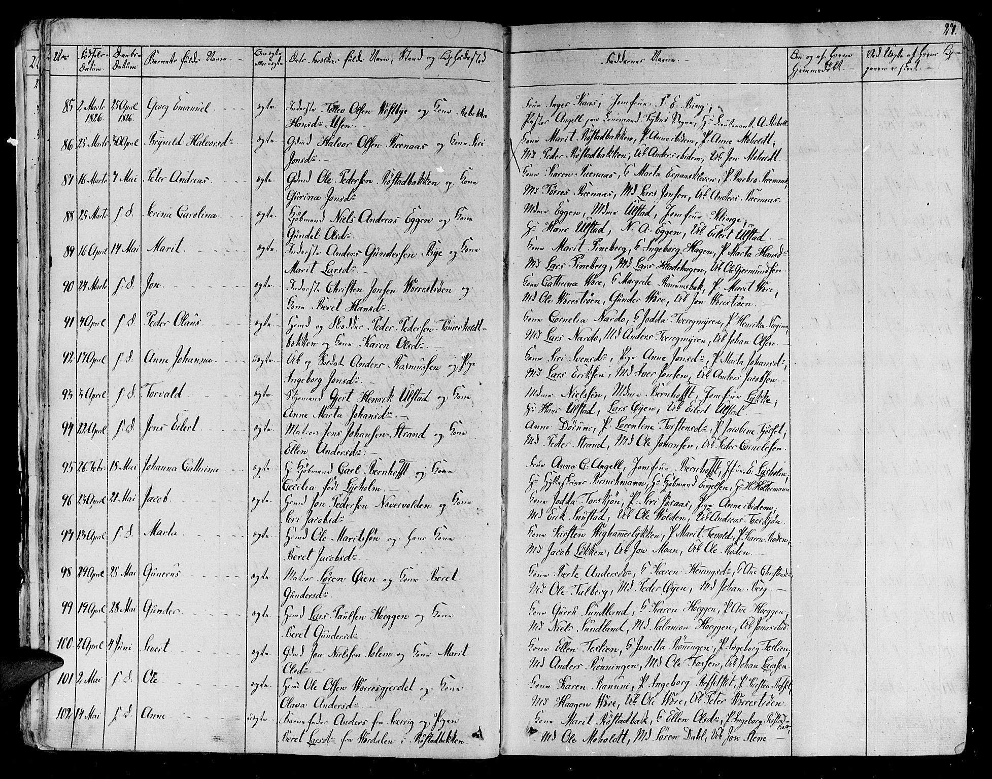 Ministerialprotokoller, klokkerbøker og fødselsregistre - Sør-Trøndelag, AV/SAT-A-1456/606/L0286: Parish register (official) no. 606A04 /1, 1823-1840, p. 27