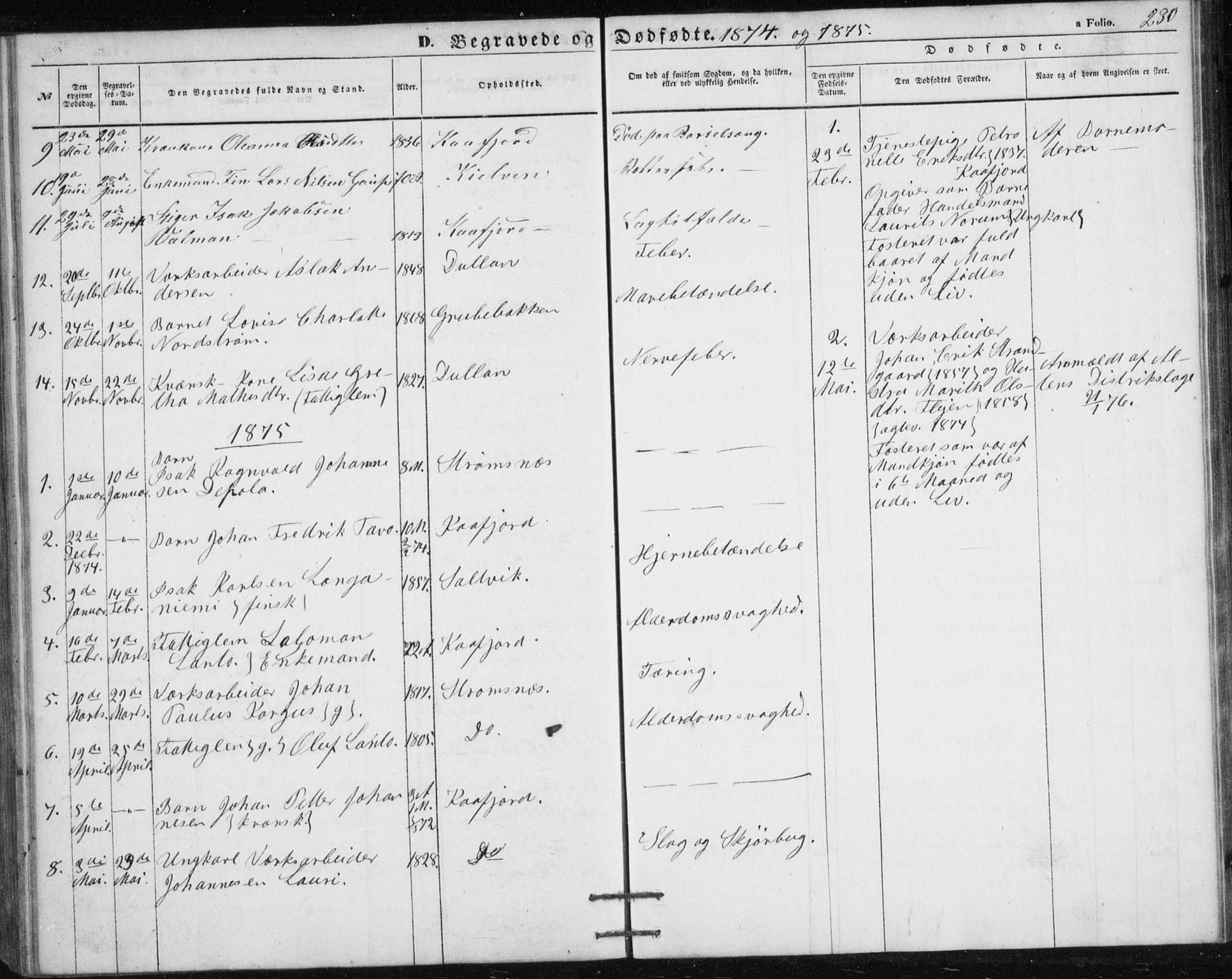 Alta sokneprestkontor, AV/SATØ-S-1338/H/Hb/L0002.klokk: Parish register (copy) no. 2, 1856-1880, p. 230