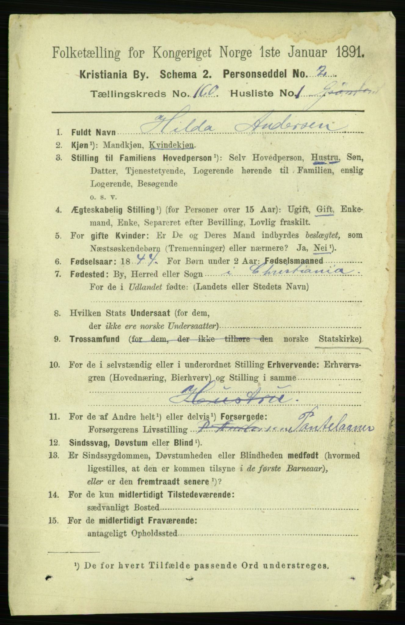 RA, 1891 census for 0301 Kristiania, 1891, p. 90704