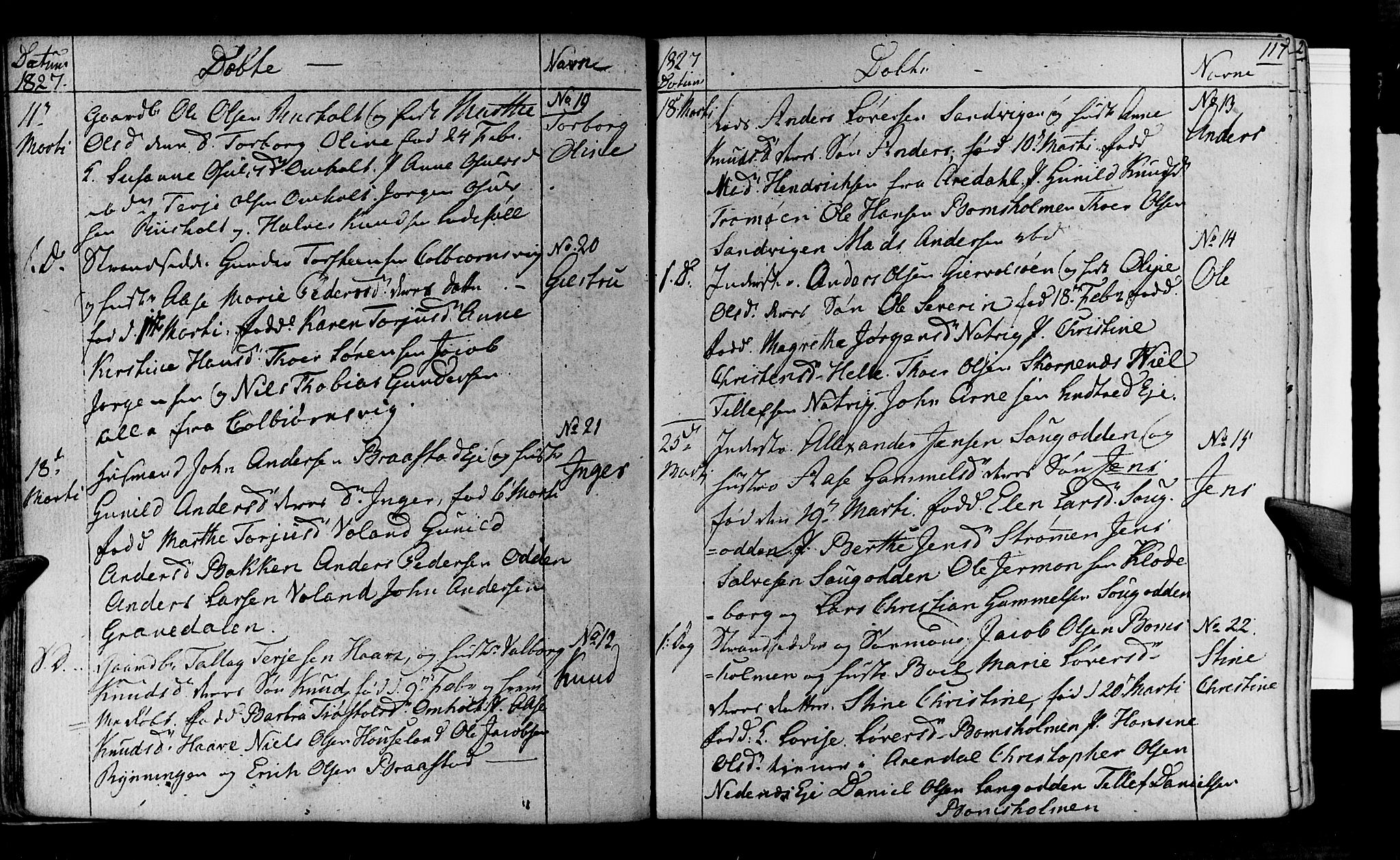 Øyestad sokneprestkontor, SAK/1111-0049/F/Fa/L0011: Parish register (official) no. A 11, 1805-1824, p. 117