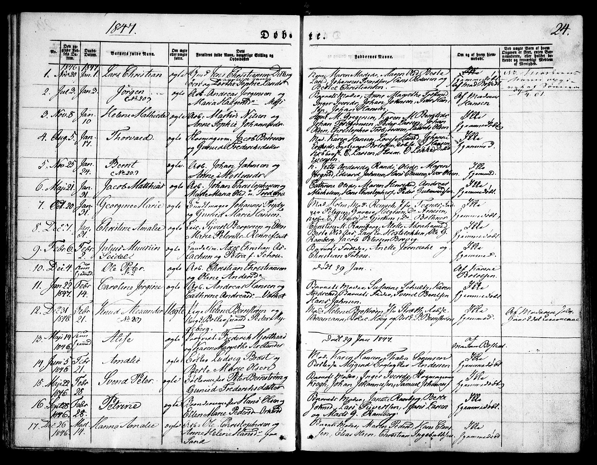 Moss prestekontor Kirkebøker, SAO/A-2003/F/Fa/L0007: Parish register (official) no. I 7, 1845-1851, p. 24