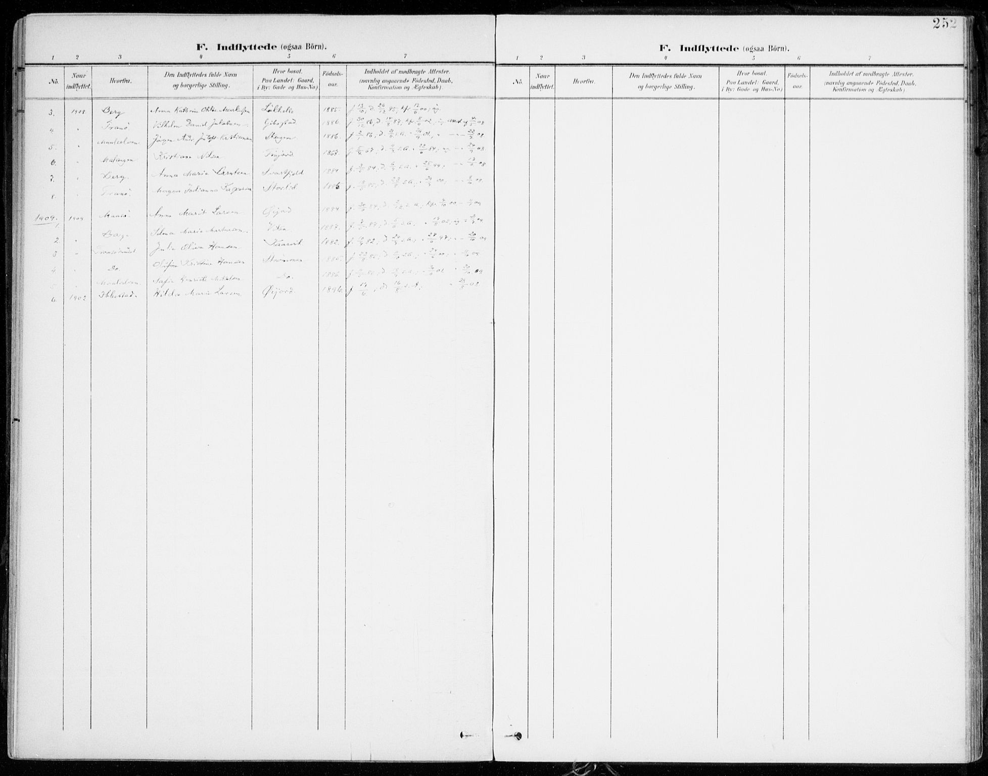 Lenvik sokneprestembete, AV/SATØ-S-1310/H/Ha/Haa/L0014kirke: Parish register (official) no. 14, 1899-1909, p. 252