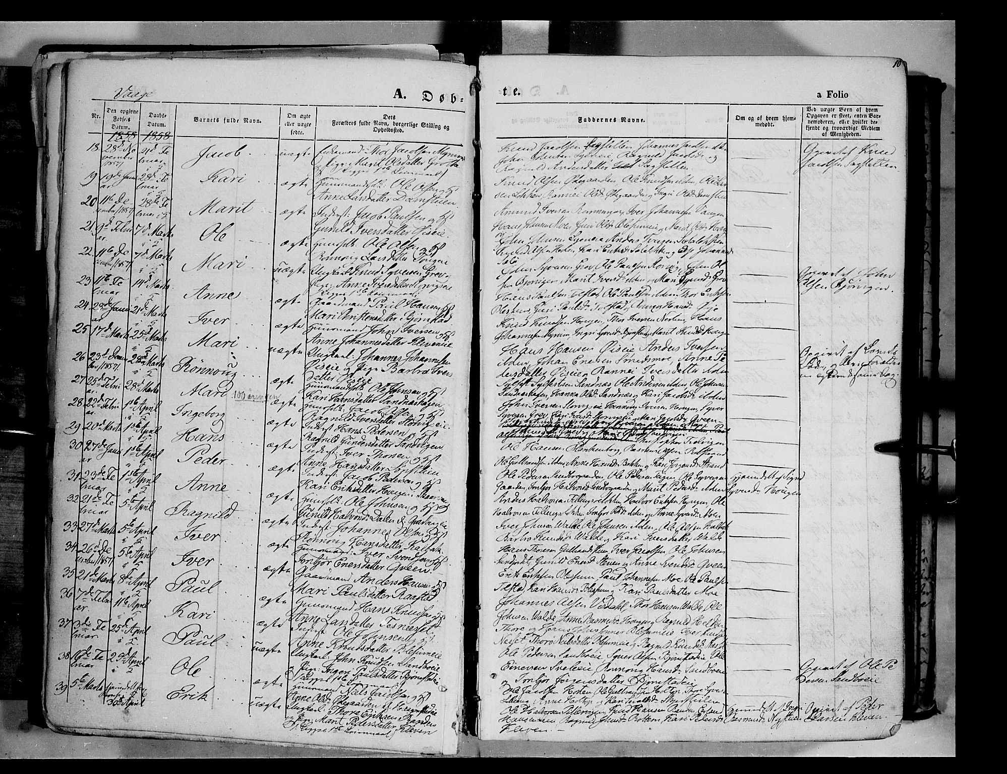 Vågå prestekontor, SAH/PREST-076/H/Ha/Haa/L0006: Parish register (official) no. 6 /1, 1856-1872, p. 10
