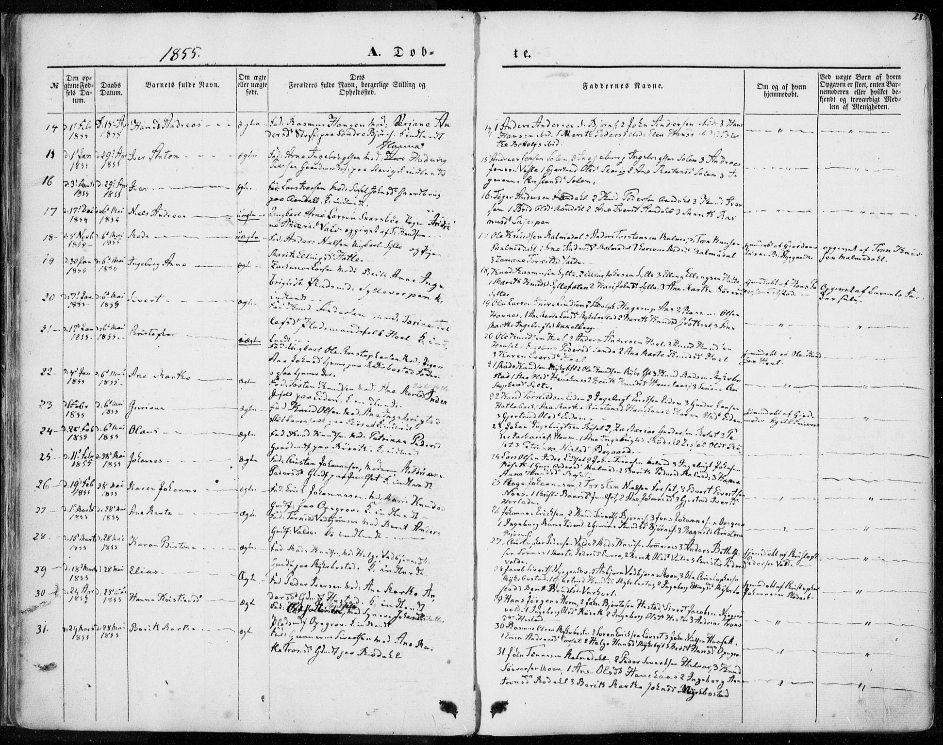 Ministerialprotokoller, klokkerbøker og fødselsregistre - Møre og Romsdal, AV/SAT-A-1454/565/L0748: Parish register (official) no. 565A02, 1845-1872, p. 28