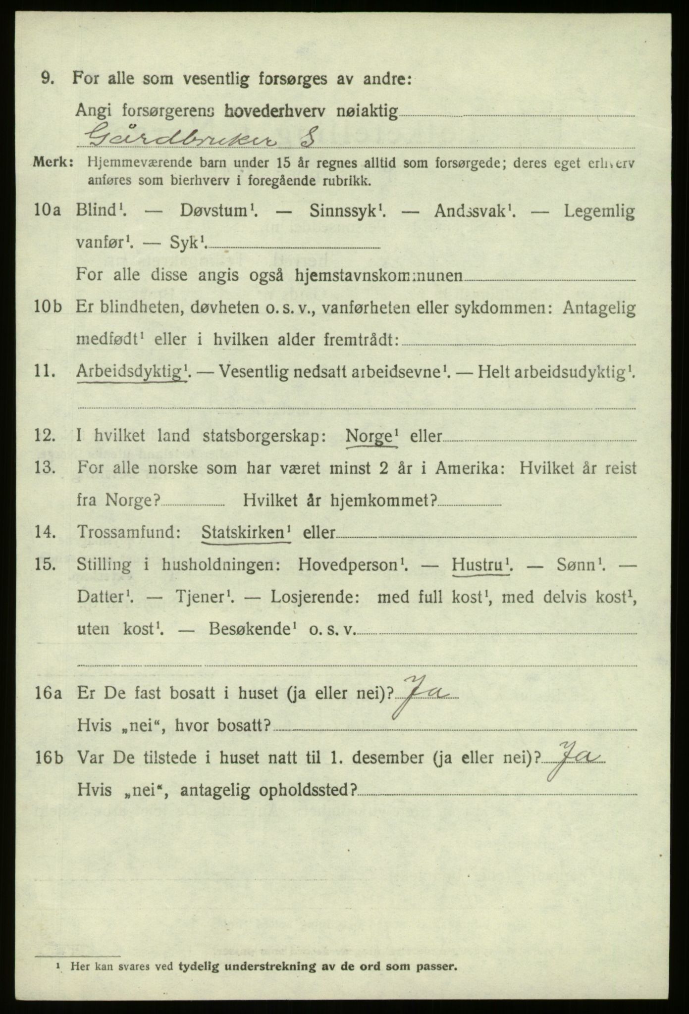 SAB, 1920 census for Selje, 1920, p. 1234