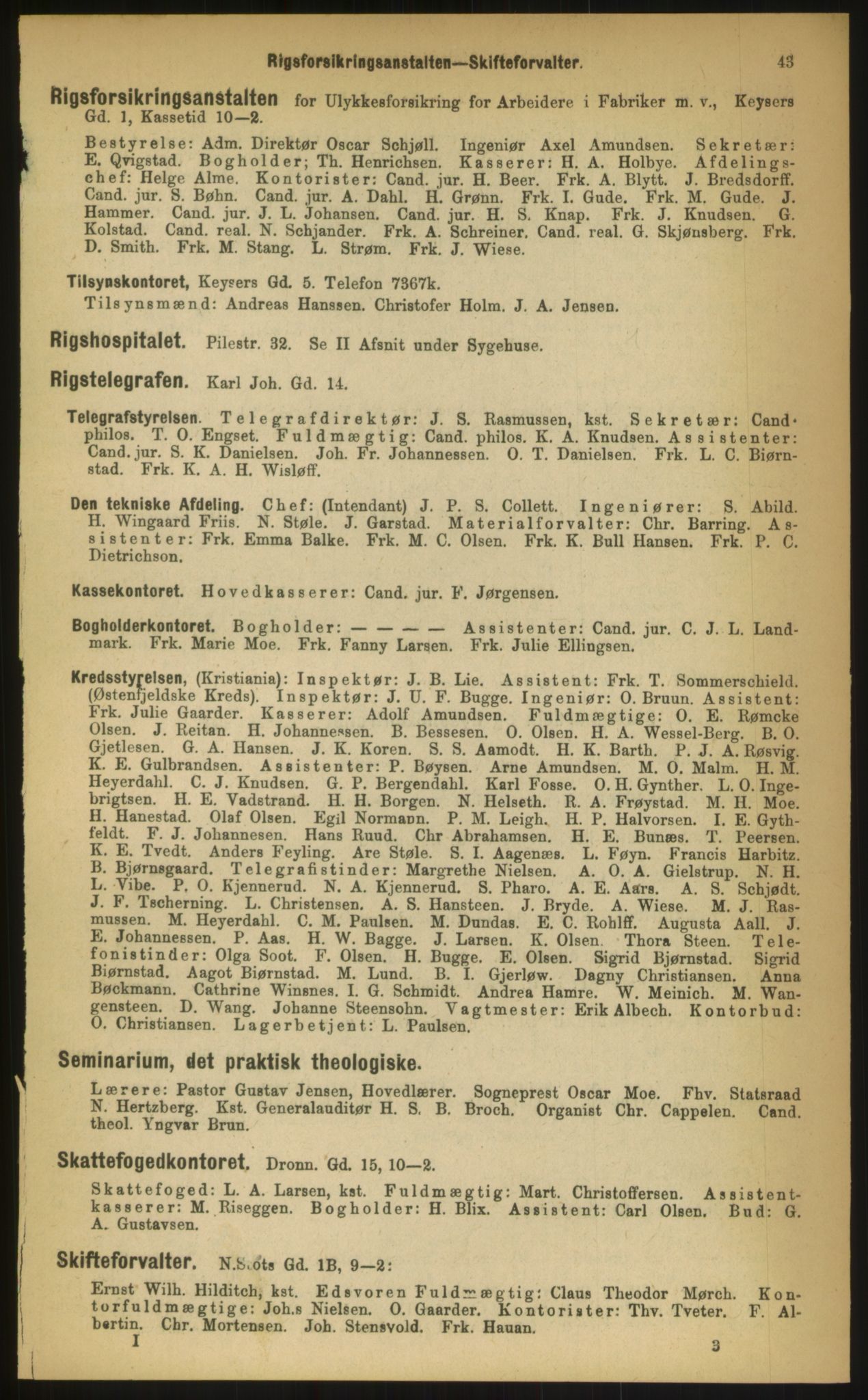 Kristiania/Oslo adressebok, PUBL/-, 1899, p. 43