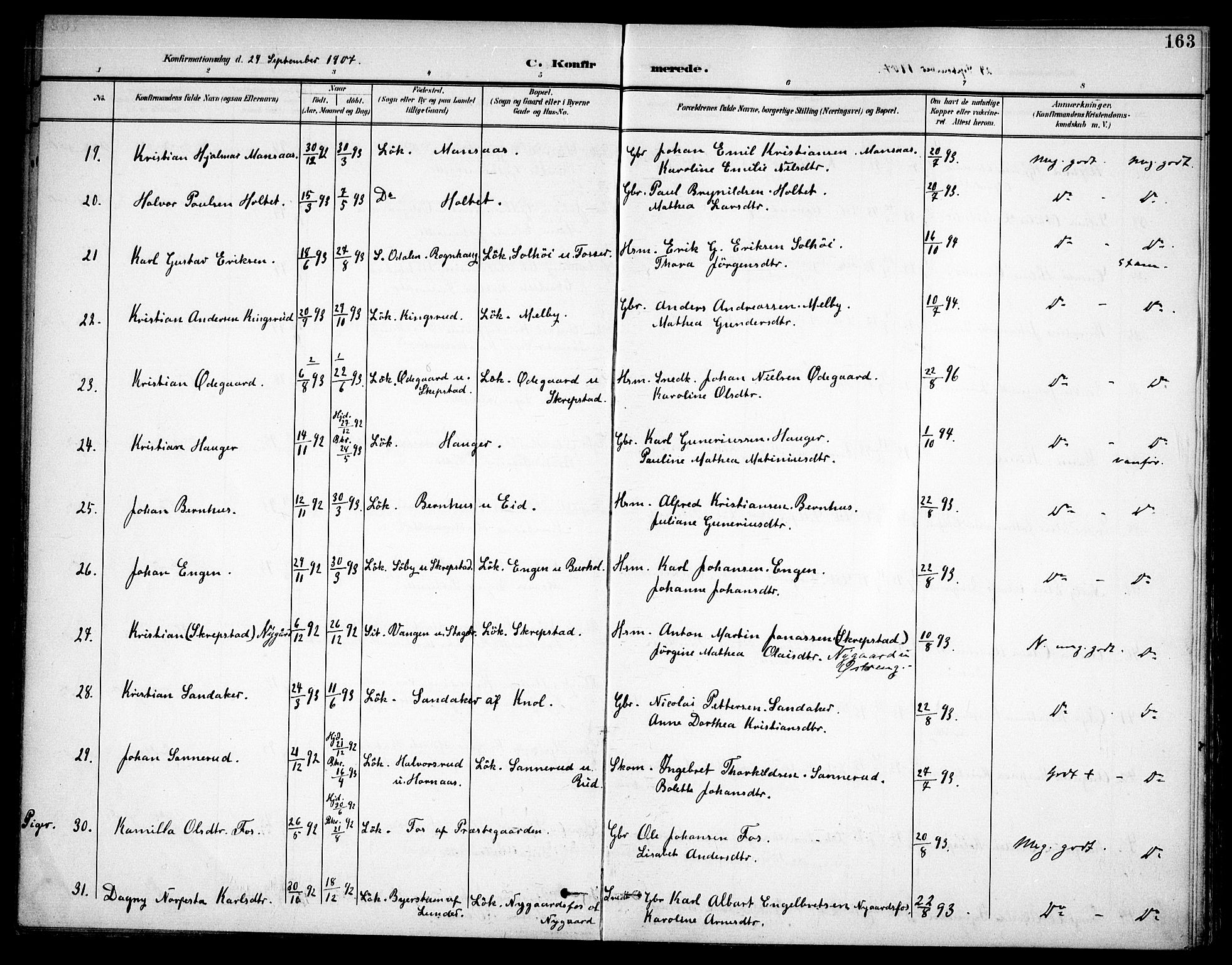 Høland prestekontor Kirkebøker, AV/SAO-A-10346a/F/Fa/L0015: Parish register (official) no. I 15, 1897-1912, p. 163