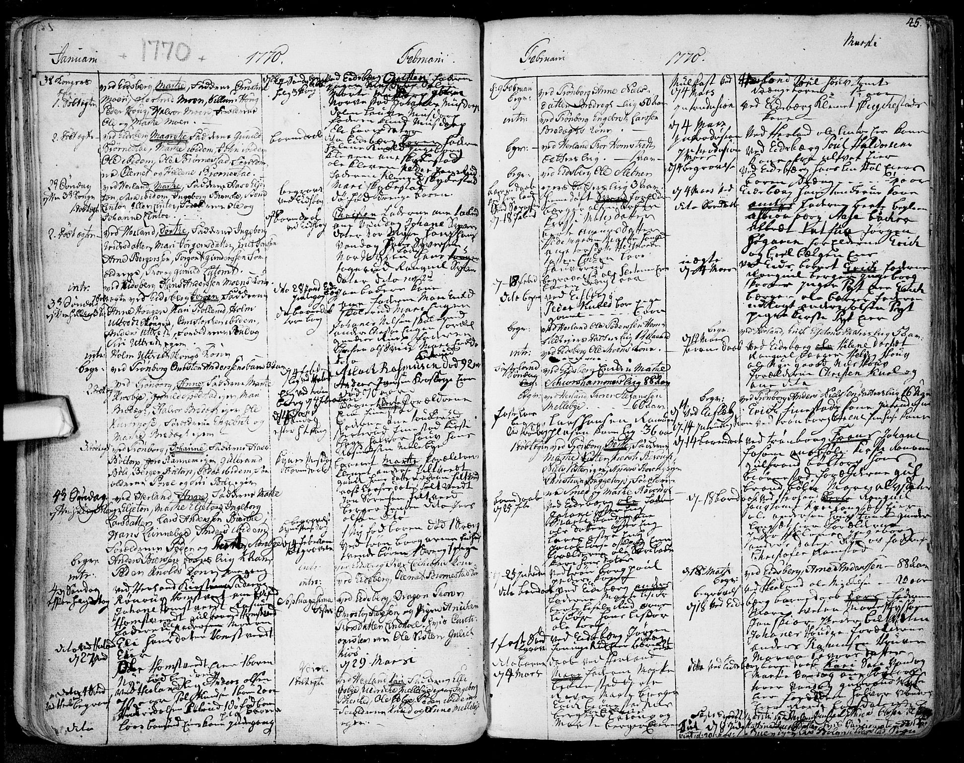 Eidsberg prestekontor Kirkebøker, SAO/A-10905/F/Fa/L0004: Parish register (official) no. I 4, 1759-1788, p. 45