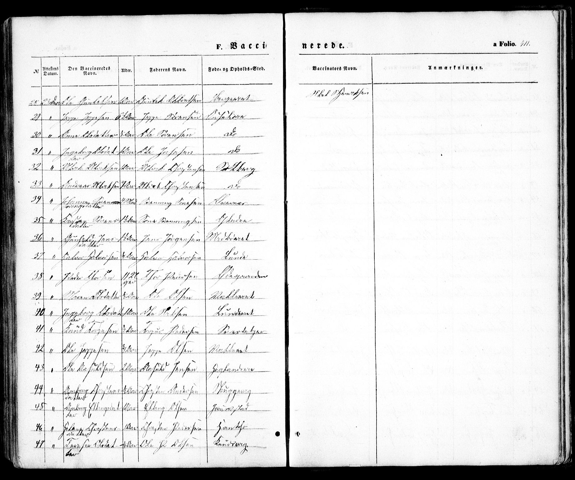 Holt sokneprestkontor, AV/SAK-1111-0021/F/Fa/L0008: Parish register (official) no. A 8, 1849-1860, p. 411