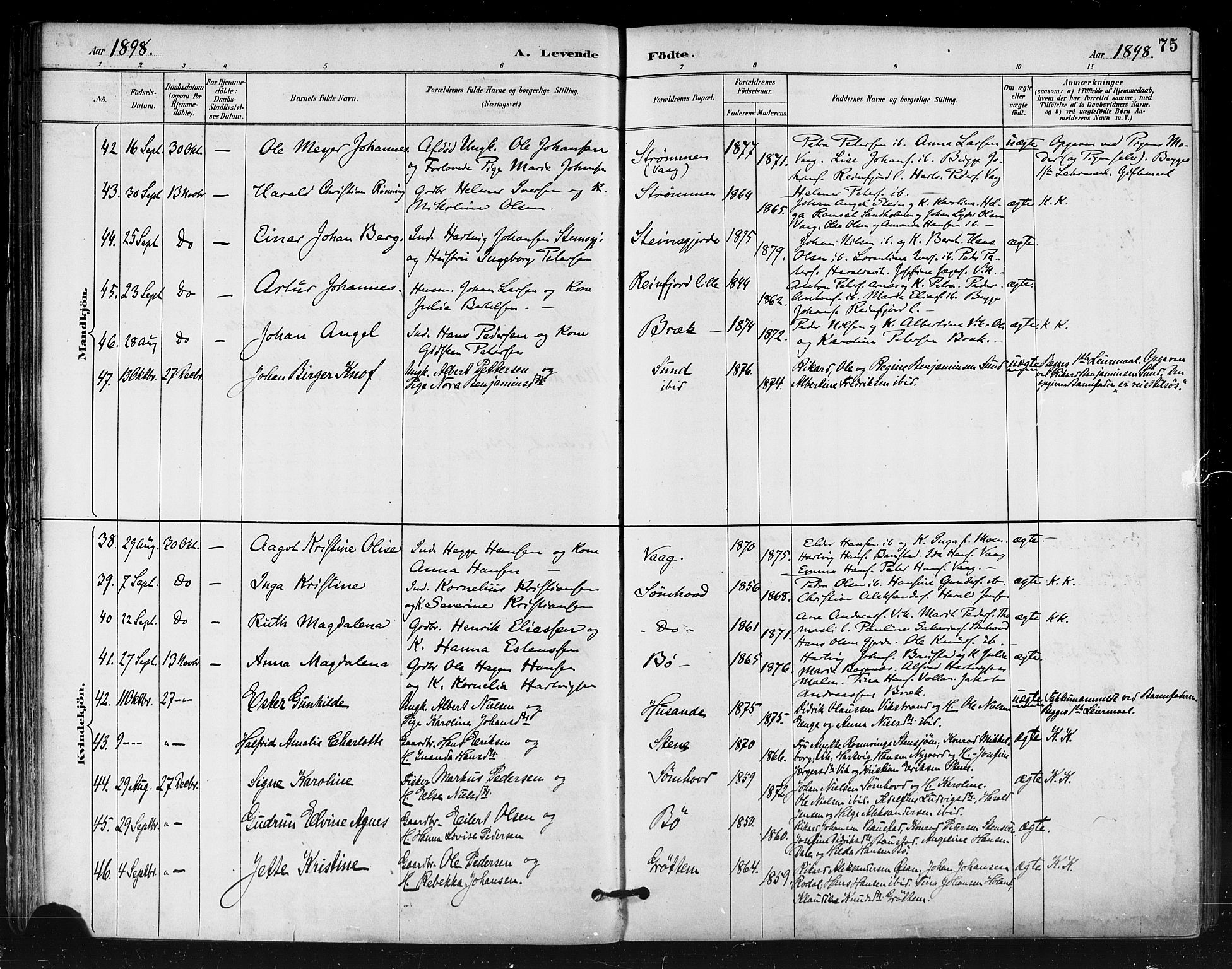 Ministerialprotokoller, klokkerbøker og fødselsregistre - Nordland, SAT/A-1459/812/L0178: Parish register (official) no. 812A07, 1886-1900, p. 75