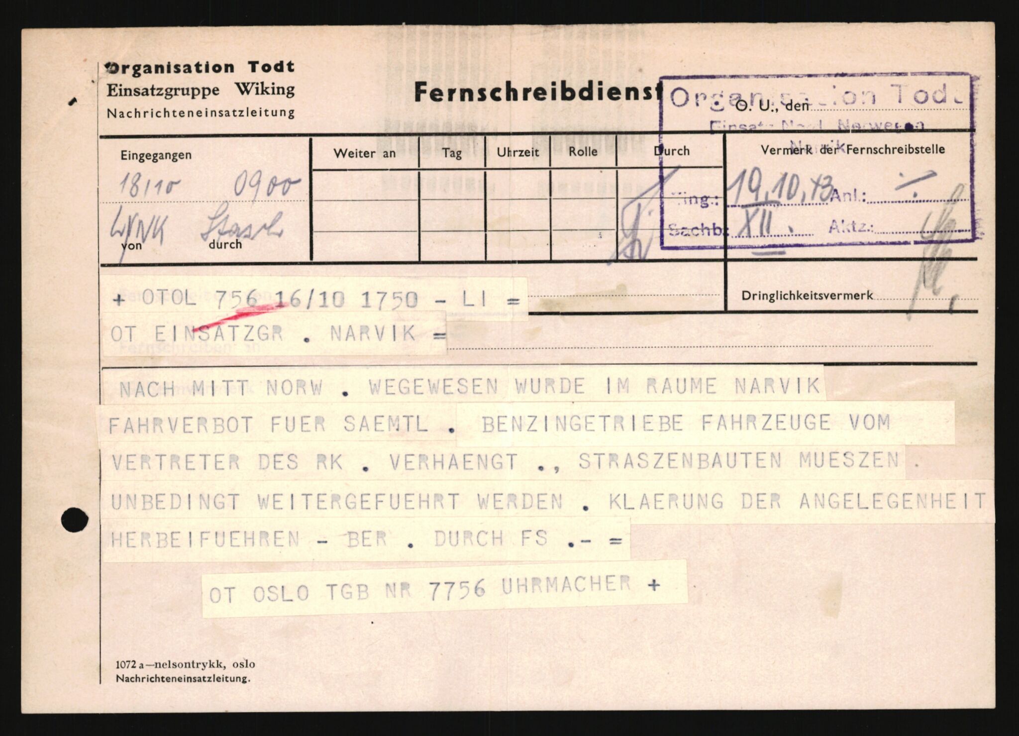 Forsvarets Overkommando. 2 kontor. Arkiv 11.4. Spredte tyske arkivsaker, AV/RA-RAFA-7031/D/Dar/Darb/L0001: Reichskommissariat - Hauptabteilung Technik und Verkehr, 1940-1944, p. 978