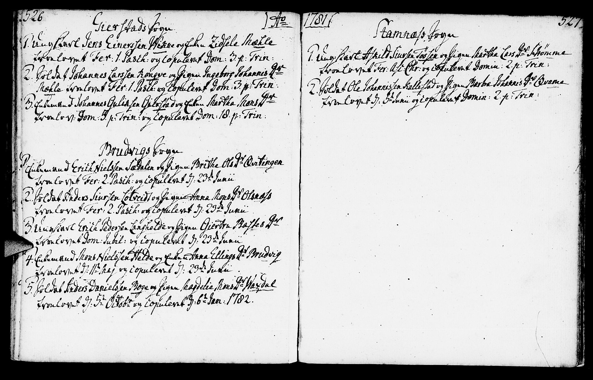 Haus sokneprestembete, SAB/A-75601/H/Haa: Parish register (official) no. A 9, 1767-1781, p. 526-527