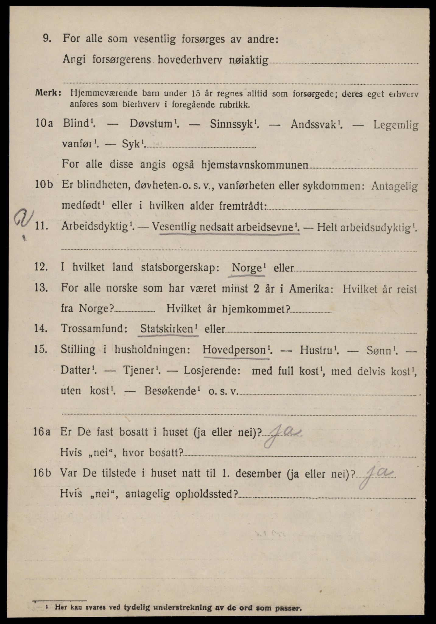 SAT, 1920 census for Sunnylven, 1920, p. 611