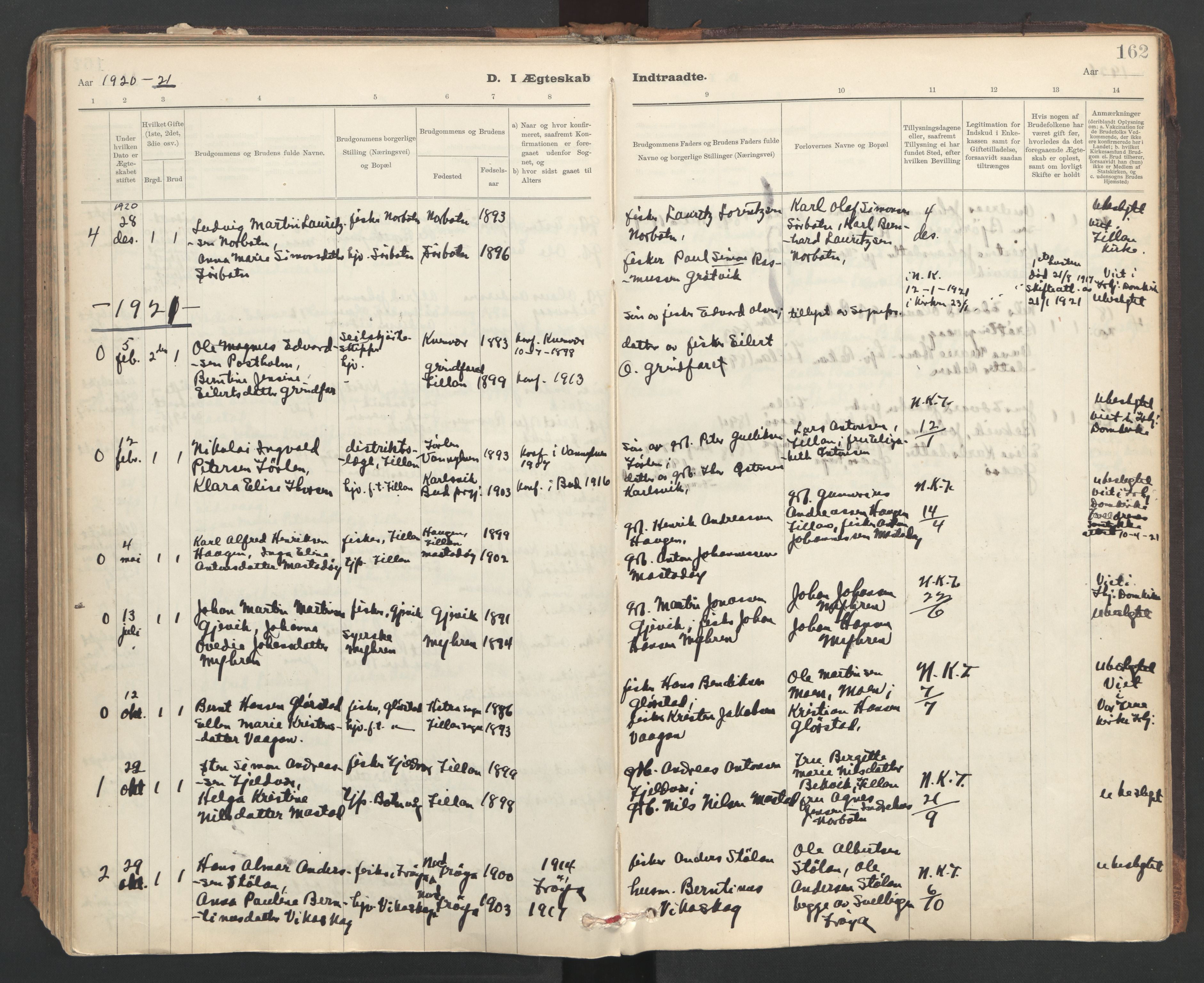 Ministerialprotokoller, klokkerbøker og fødselsregistre - Sør-Trøndelag, AV/SAT-A-1456/637/L0559: Parish register (official) no. 637A02, 1899-1923, p. 162