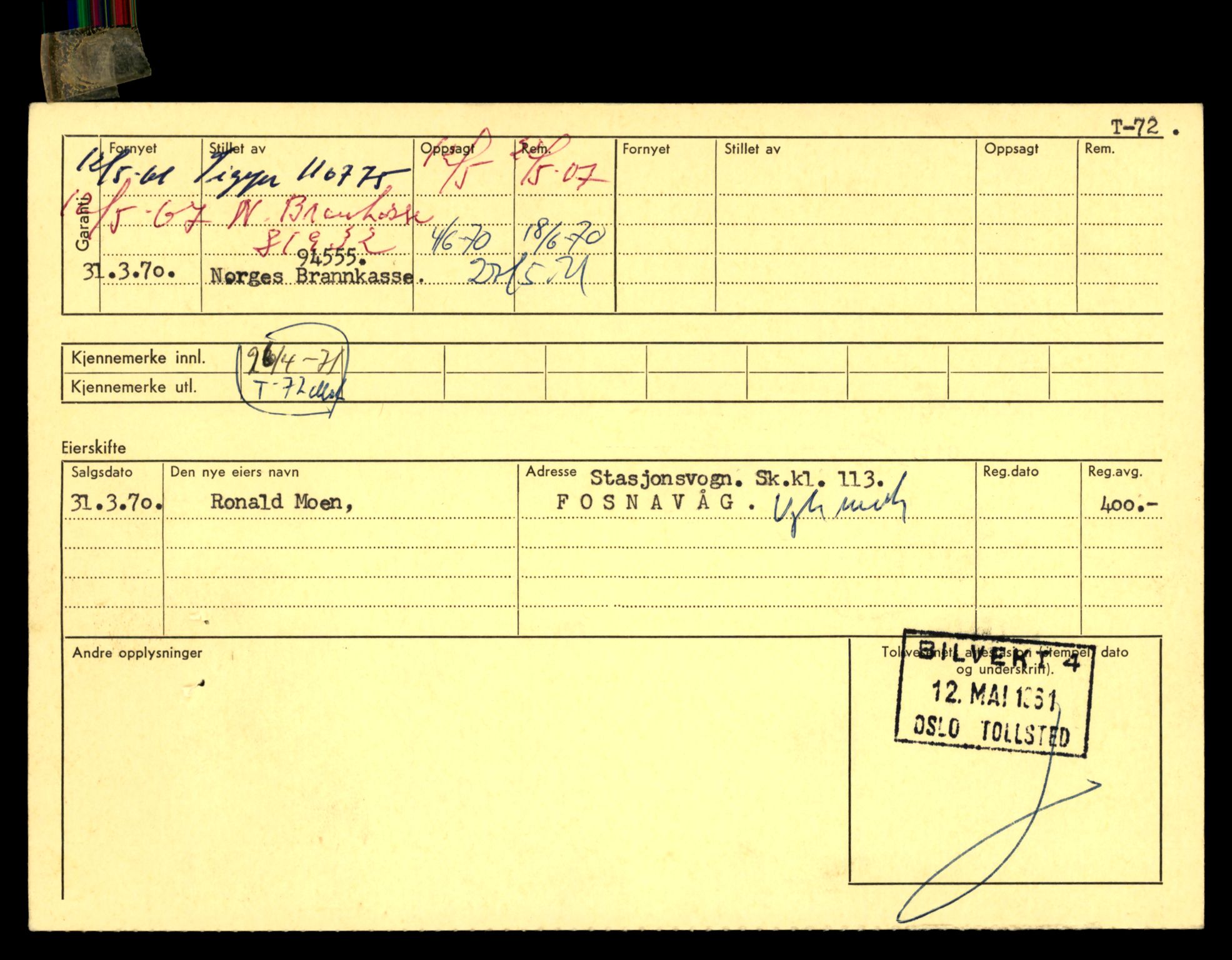 Møre og Romsdal vegkontor - Ålesund trafikkstasjon, AV/SAT-A-4099/F/Fe/L0001: Registreringskort for kjøretøy T 3 - T 127, 1927-1998, p. 1505