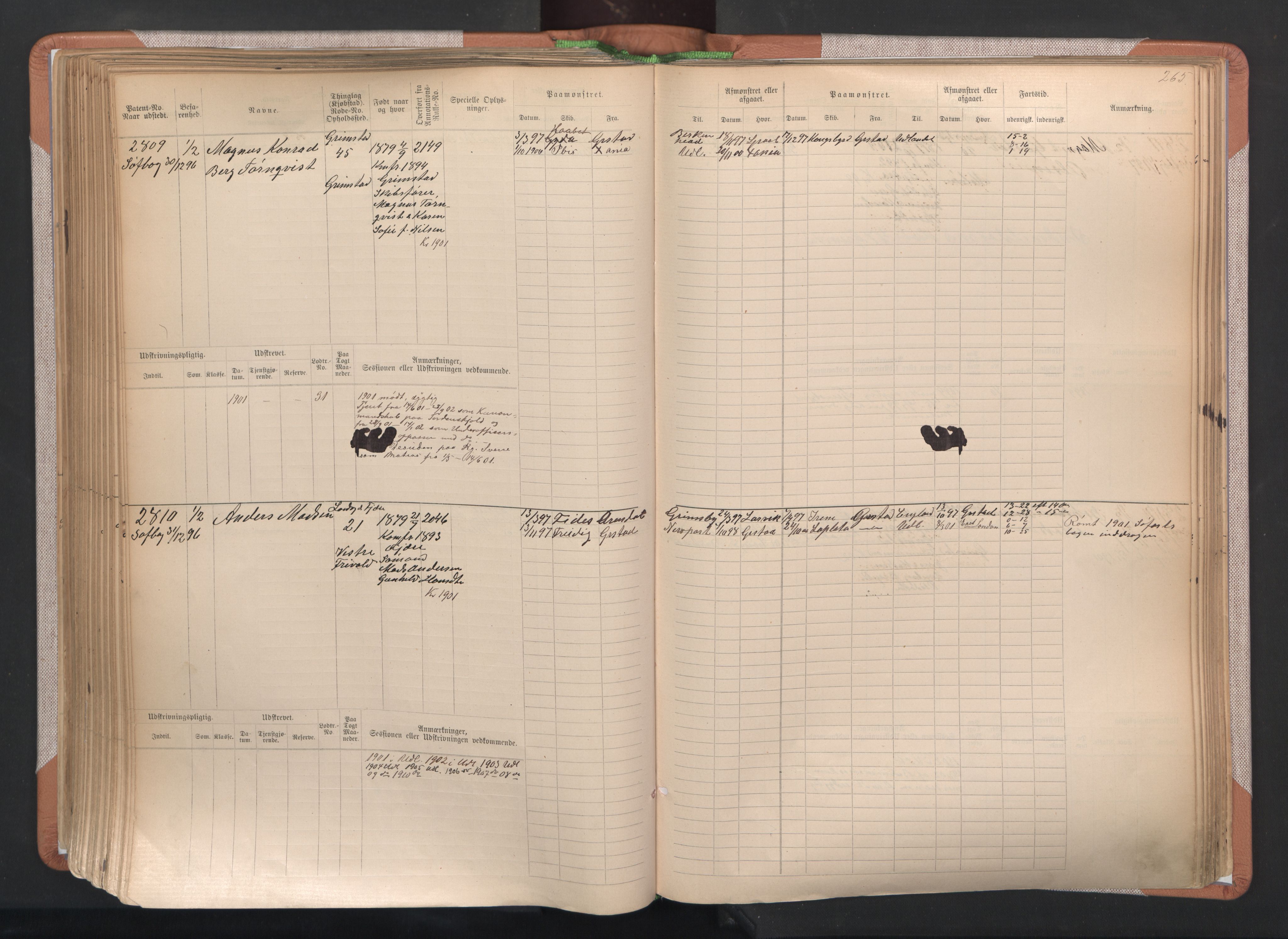 Grimstad mønstringskrets, AV/SAK-2031-0013/F/Fb/L0004: Hovedrulle A nr 2277-3042, F-7, 1889-1940, p. 273