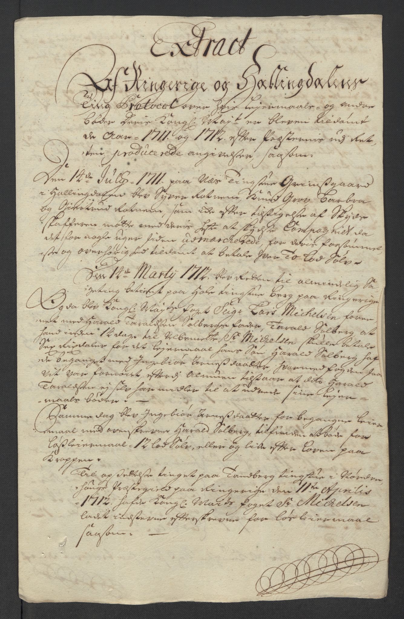 Rentekammeret inntil 1814, Reviderte regnskaper, Fogderegnskap, AV/RA-EA-4092/R23/L1470: Fogderegnskap Ringerike og Hallingdal, 1712, p. 130