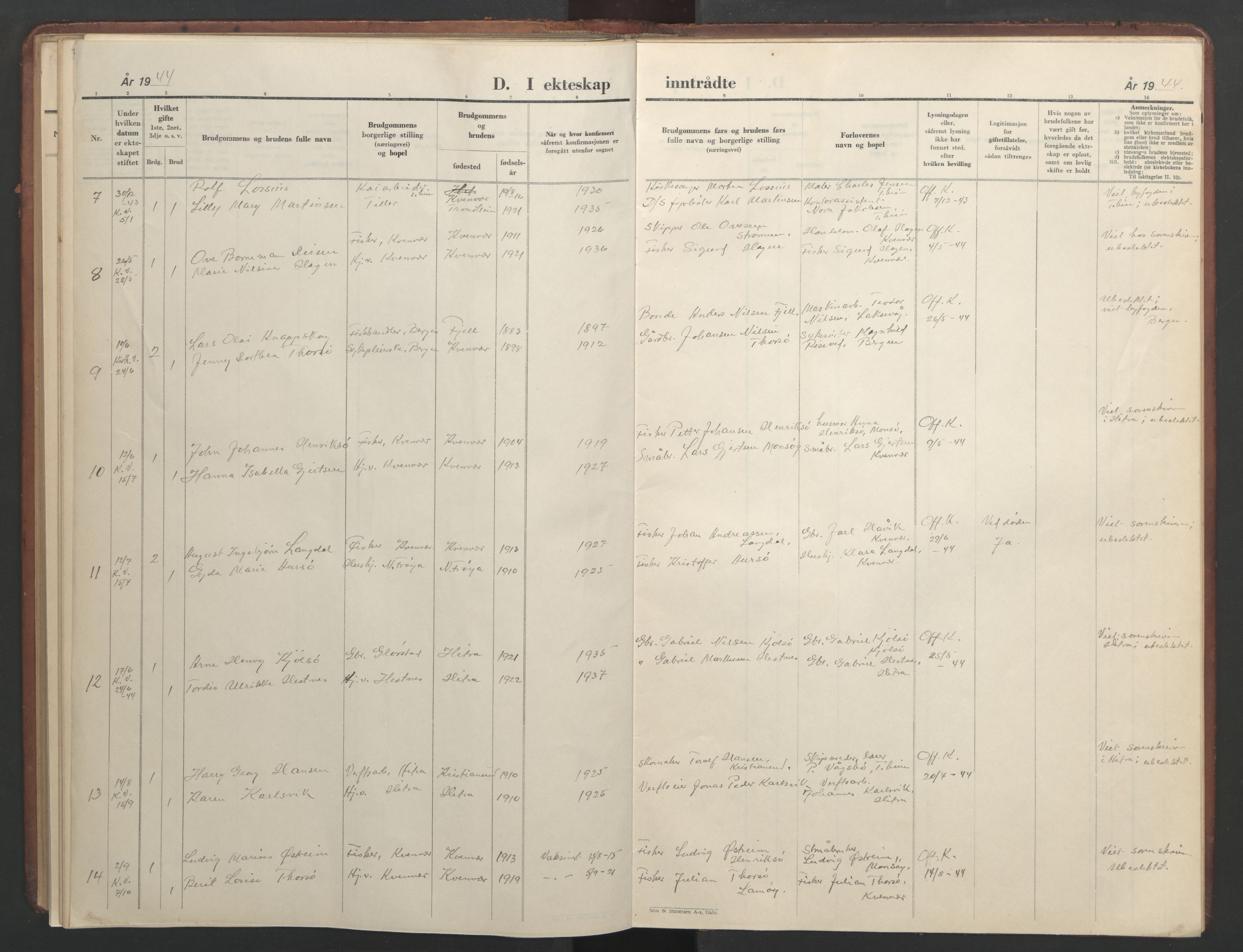 Ministerialprotokoller, klokkerbøker og fødselsregistre - Sør-Trøndelag, SAT/A-1456/634/L0544: Parish register (copy) no. 634C06, 1927-1948, p. 104