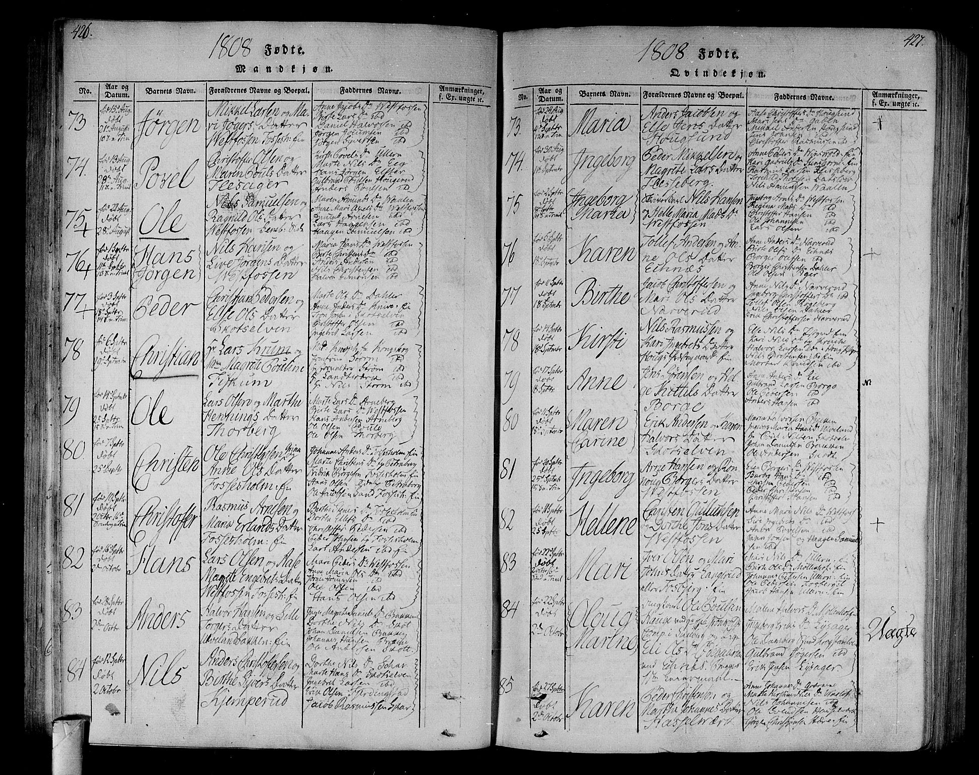 Eiker kirkebøker, SAKO/A-4/F/Fa/L0010: Parish register (official) no. I 10, 1806-1815, p. 426-427