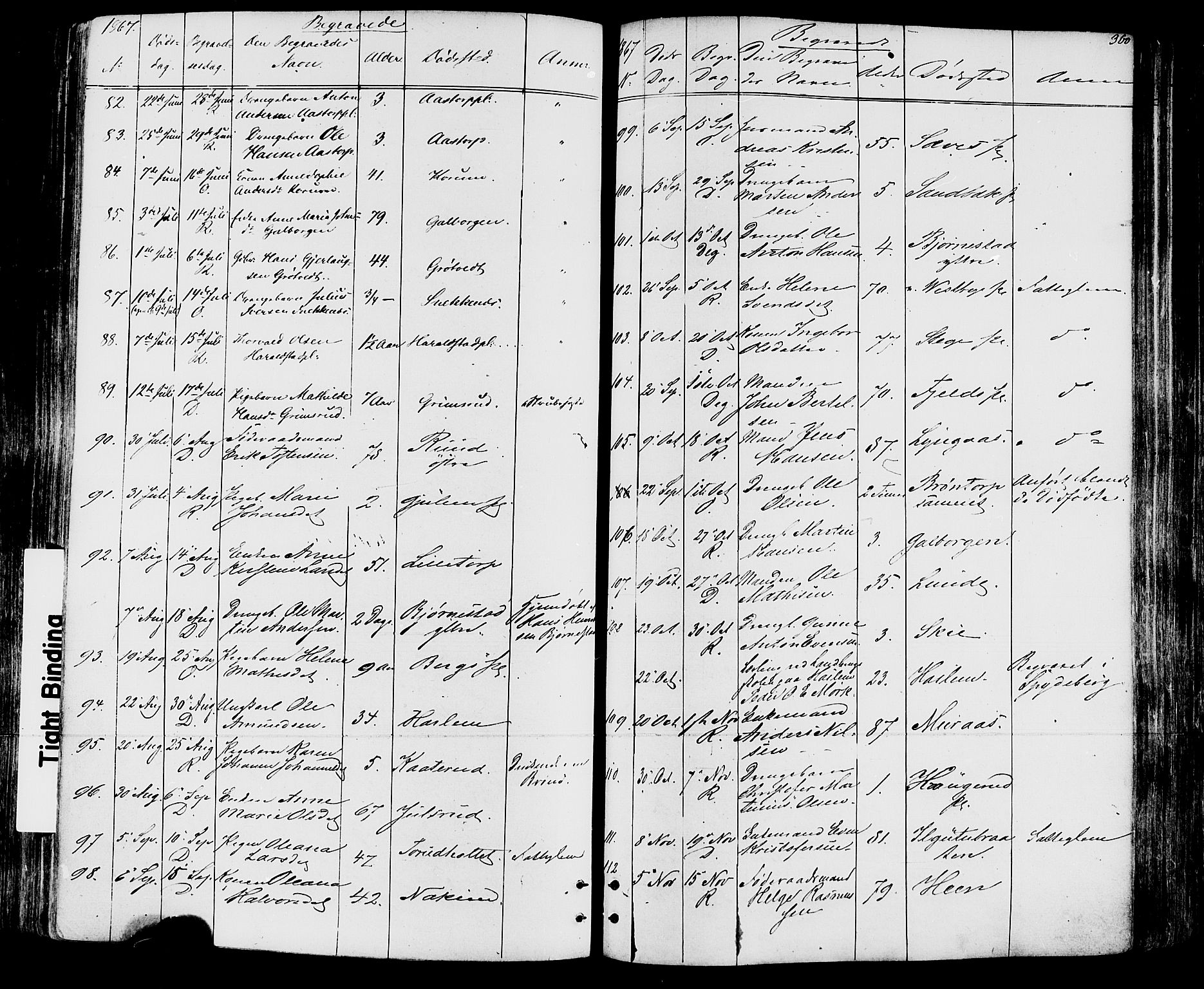 Rakkestad prestekontor Kirkebøker, AV/SAO-A-2008/F/Fa/L0011: Parish register (official) no. I 11, 1862-1877, p. 360