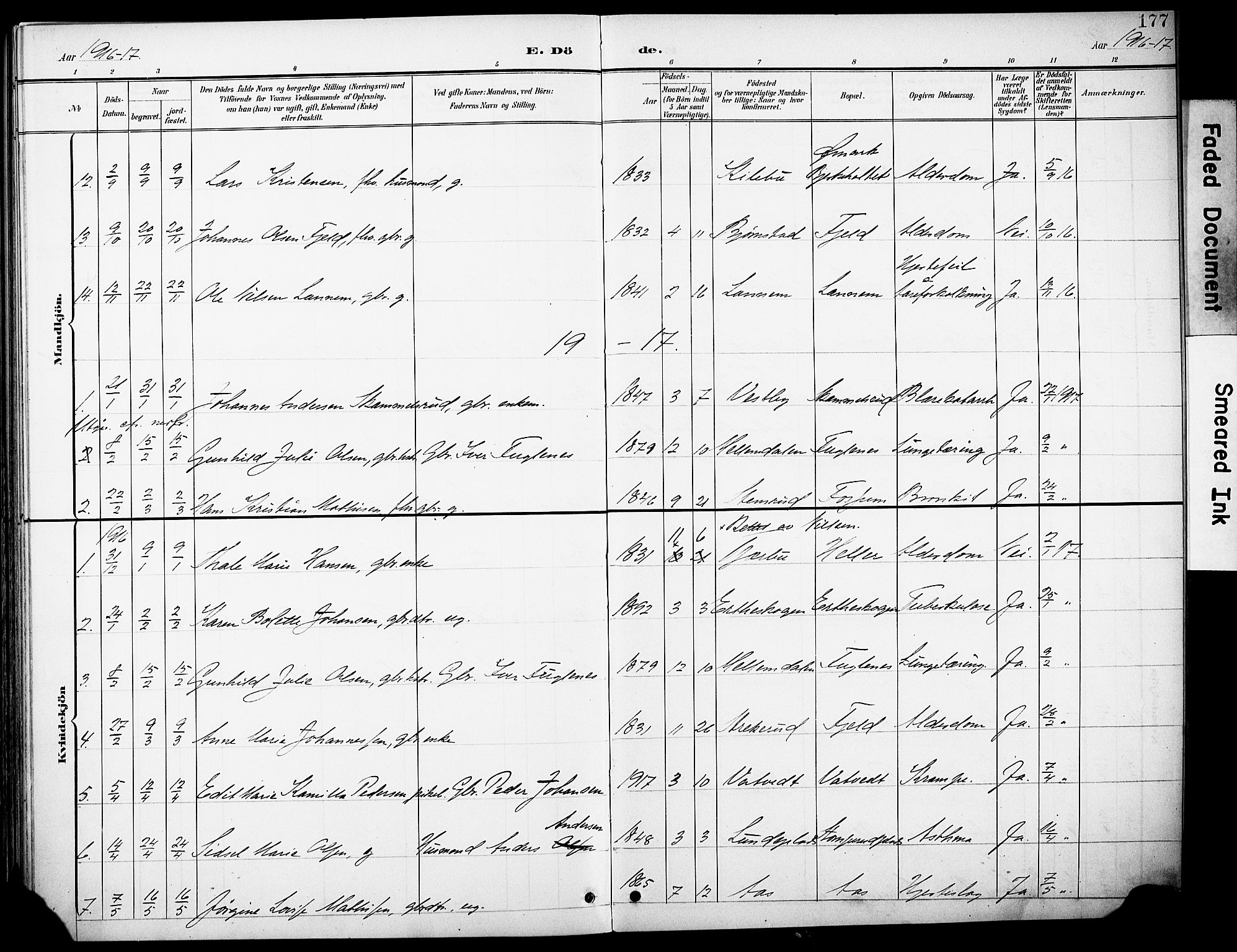 Rakkestad prestekontor Kirkebøker, AV/SAO-A-2008/F/Fb/L0002: Parish register (official) no. II 2, 1900-1920, p. 177