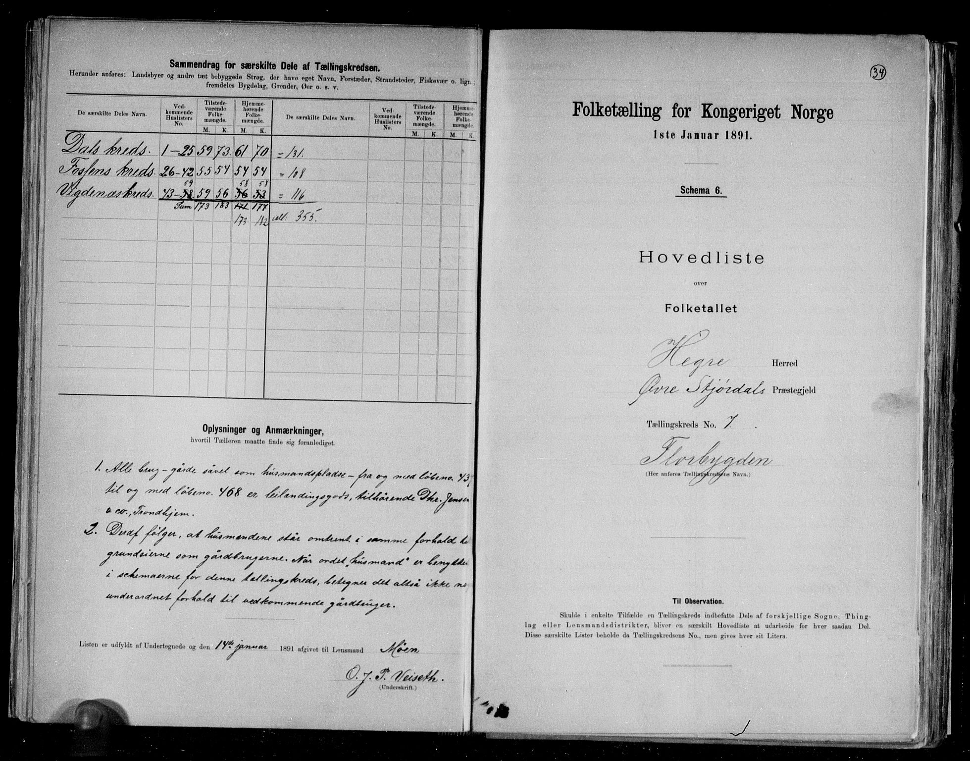 RA, 1891 census for 1712 Hegra, 1891, p. 17