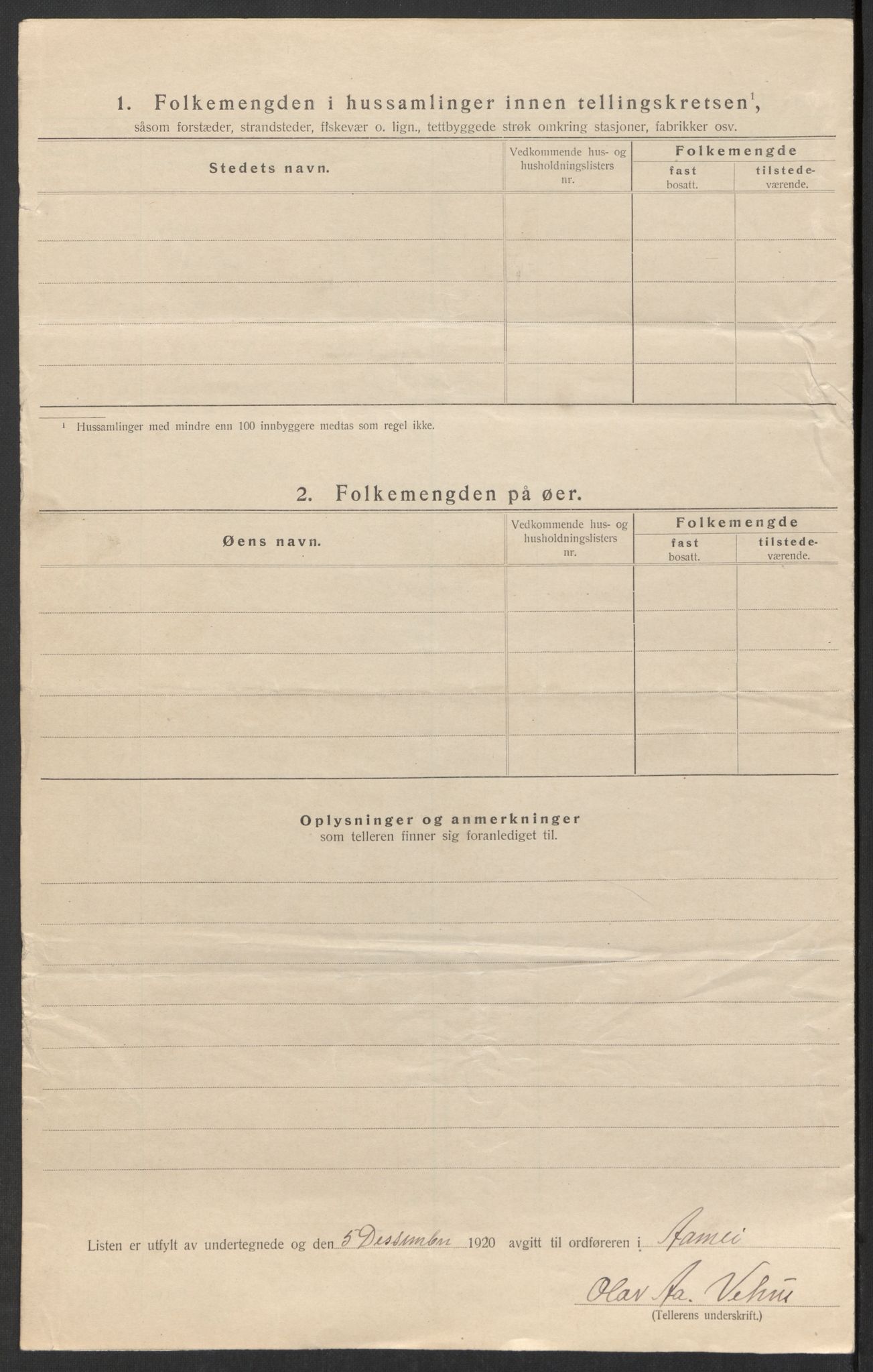 SAK, 1920 census for Åmli, 1920, p. 38