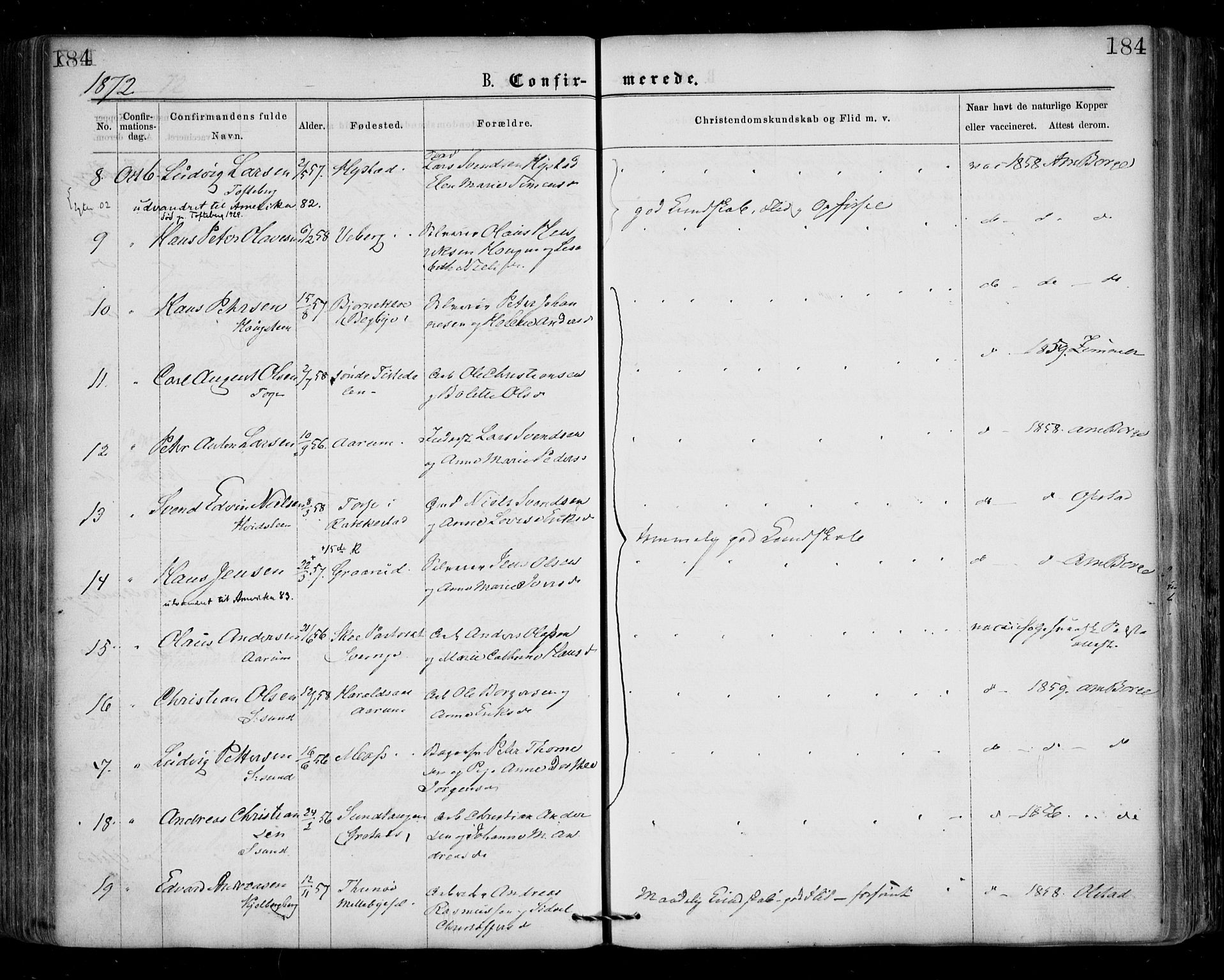 Borge prestekontor Kirkebøker, SAO/A-10903/F/Fa/L0006: Parish register (official) no. I 6, 1861-1874, p. 184