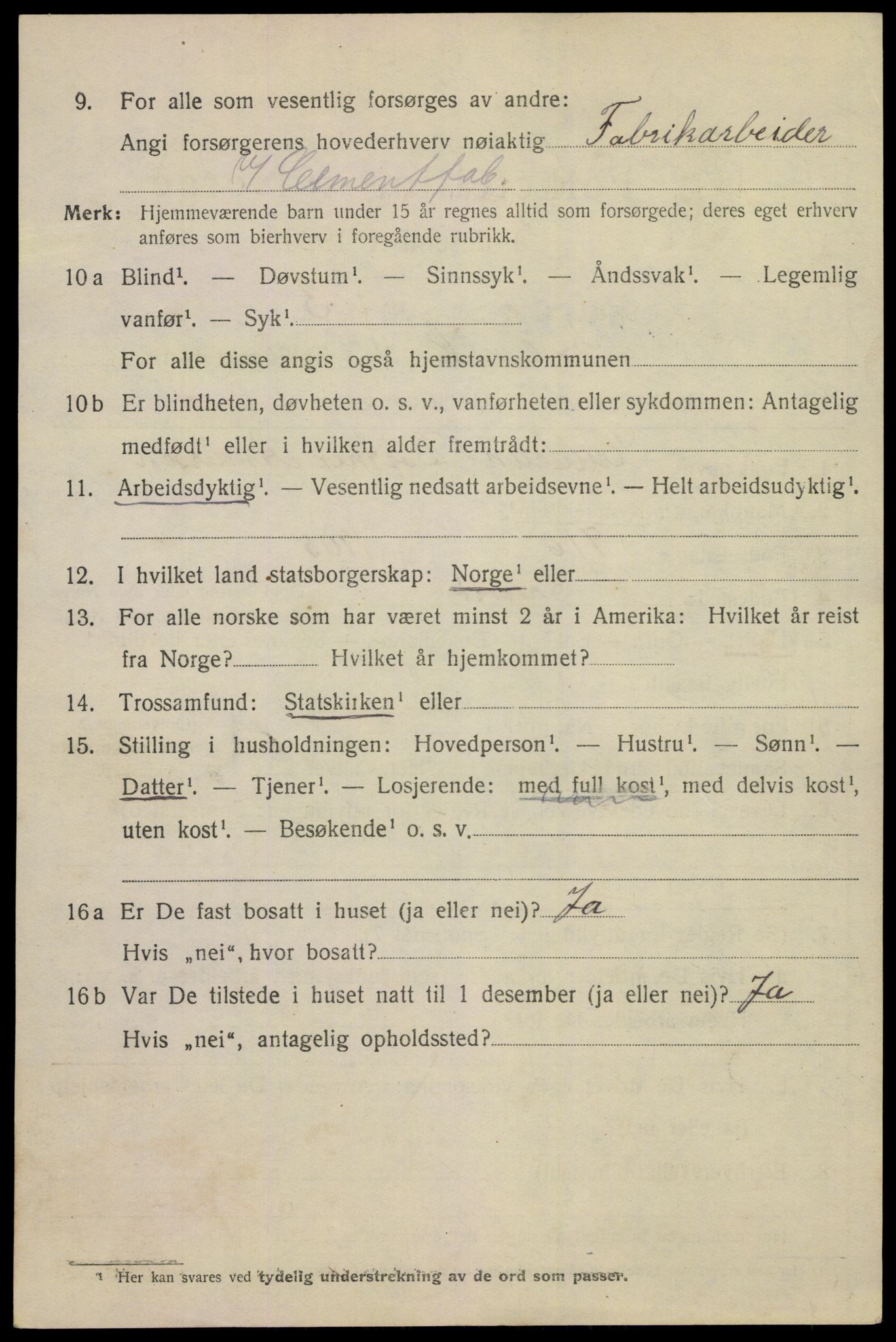 SAKO, 1920 census for Brevik, 1920, p. 7133