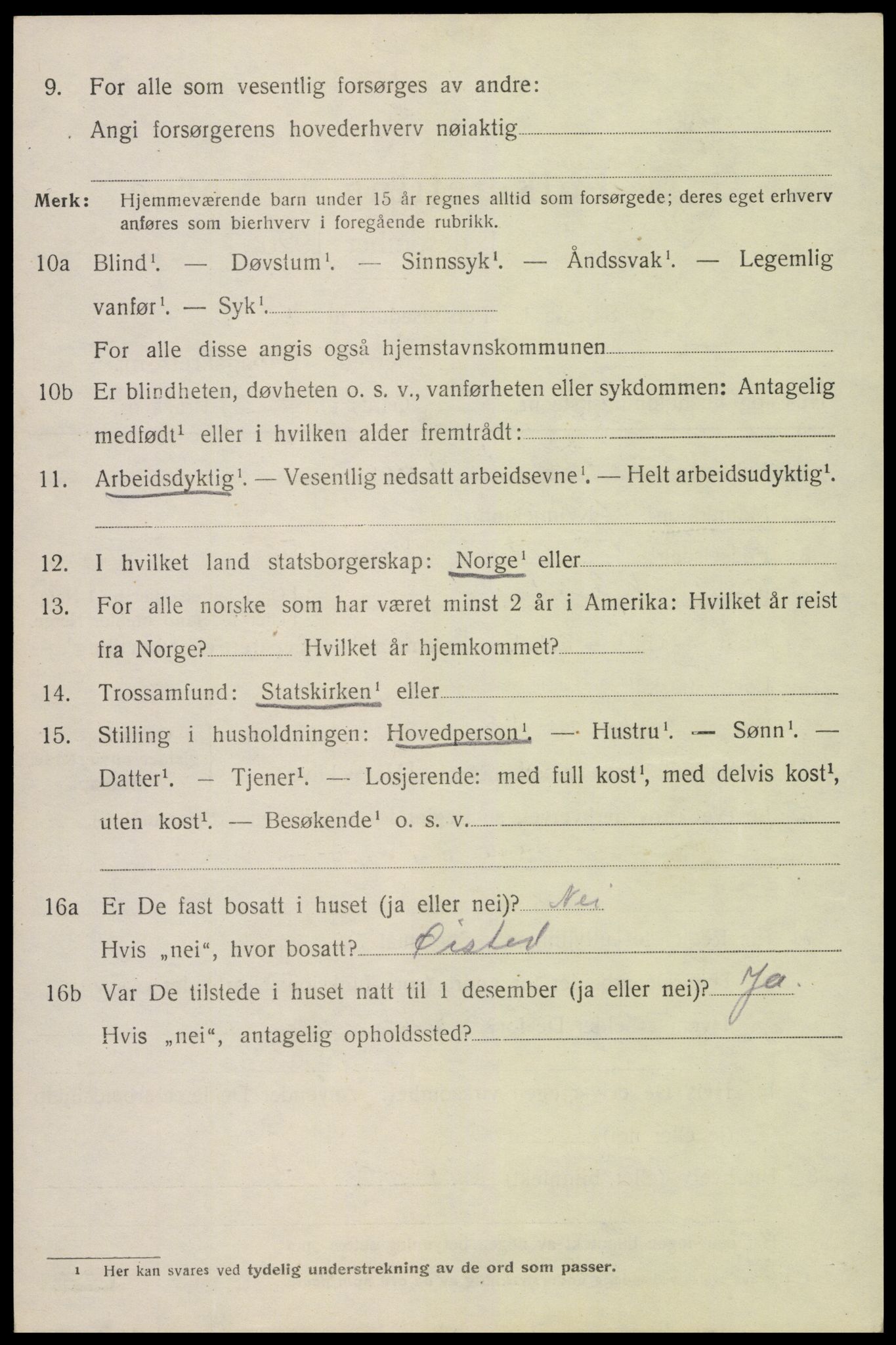 SAK, 1920 census for Stokken, 1920, p. 3297