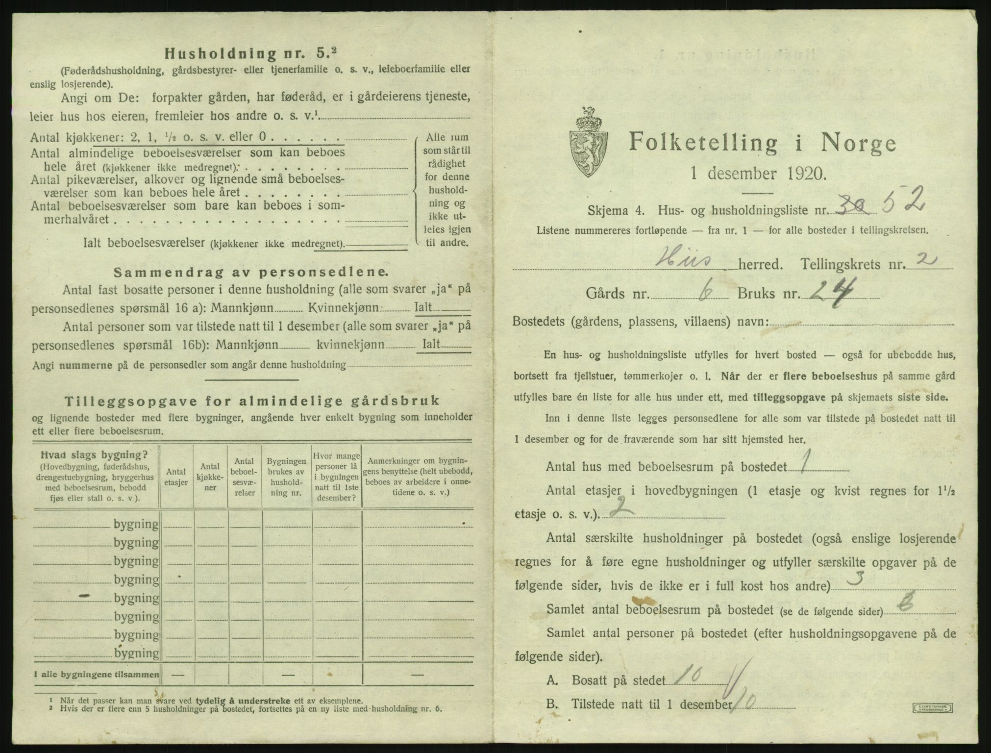 SAK, 1920 census for Hisøy, 1920, p. 658