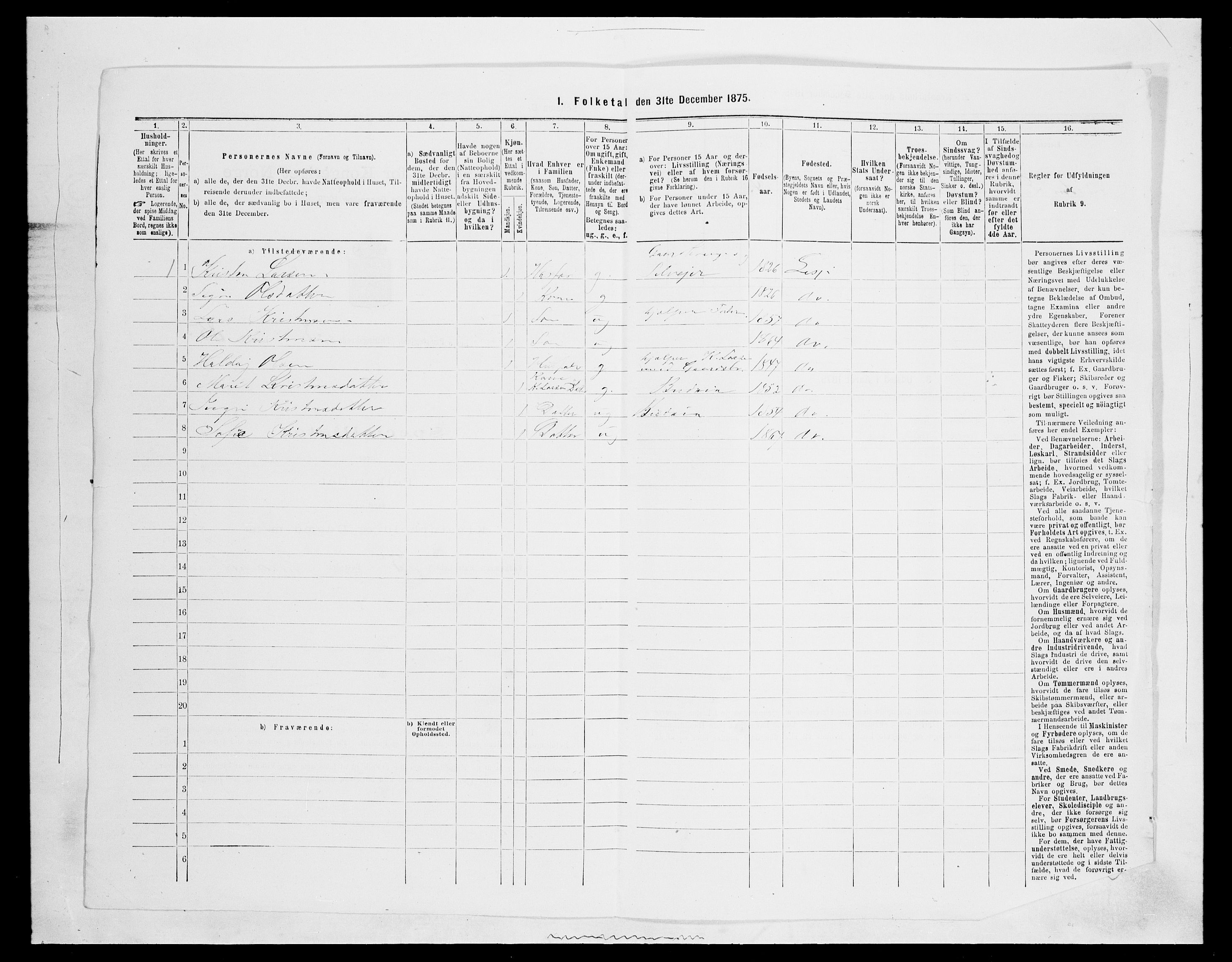 SAH, 1875 census for 0512P Lesja, 1875, p. 541