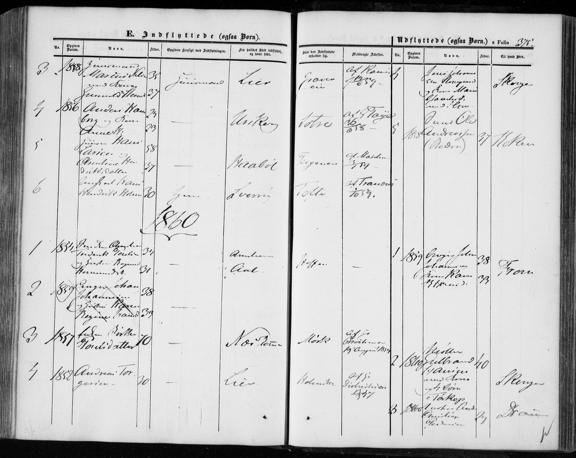 Hurum kirkebøker, SAKO/A-229/F/Fa/L0011: Parish register (official) no. 11, 1847-1860, p. 375