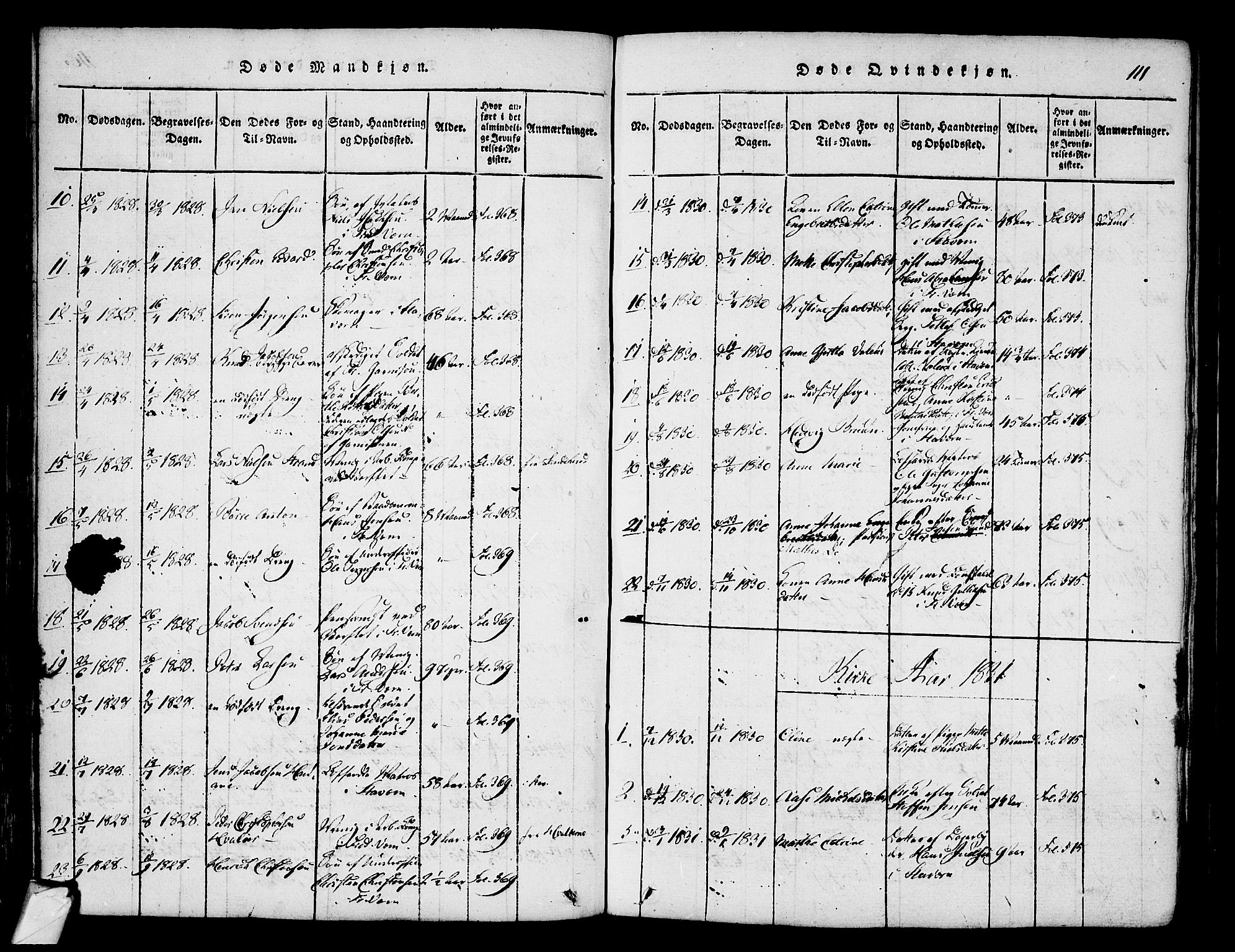 Stavern kirkebøker, AV/SAKO-A-318/F/Fa/L0006: Parish register (official) no. 6, 1816-1839, p. 111