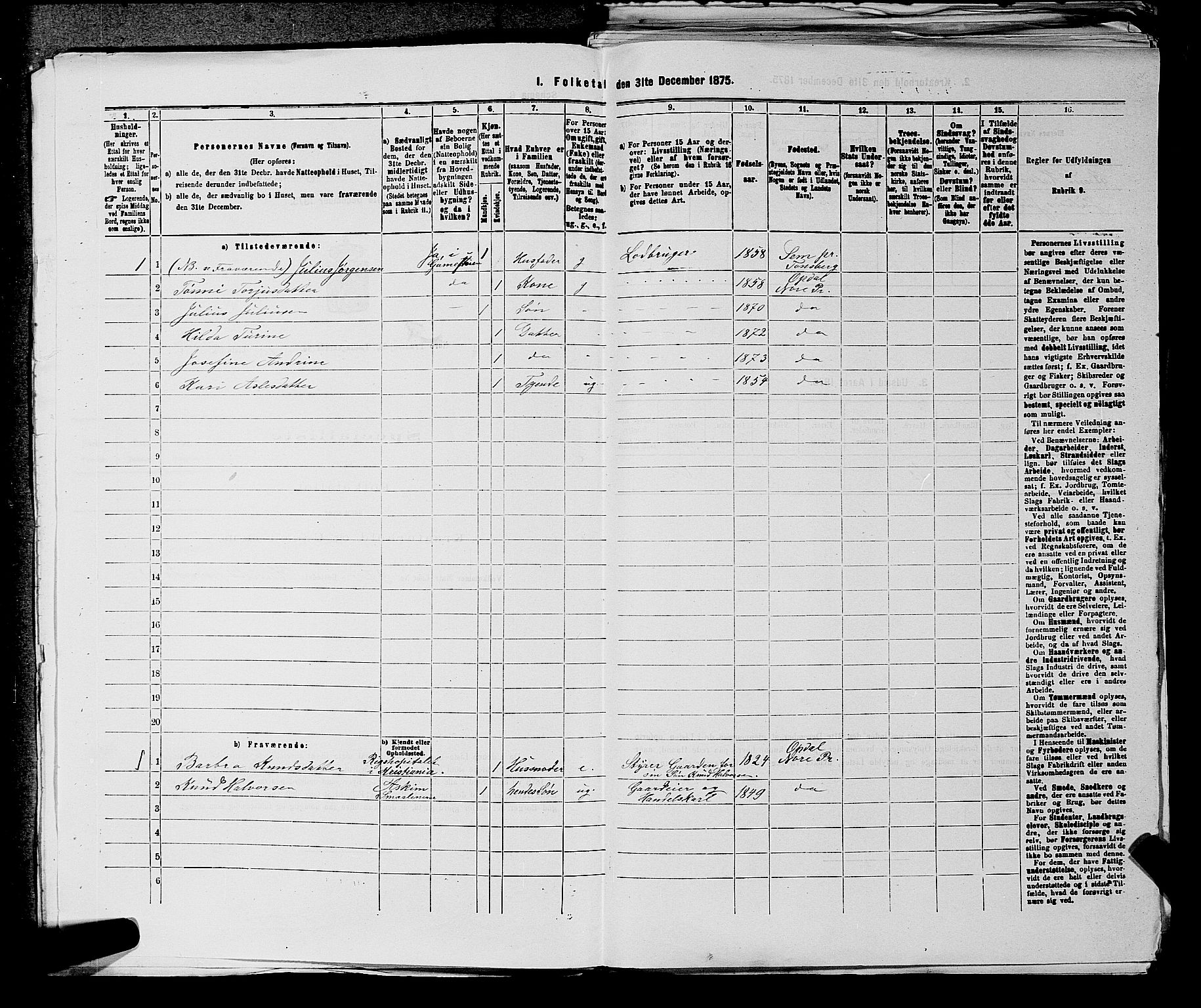 SAKO, 1875 census for 0633P Nore, 1875, p. 465